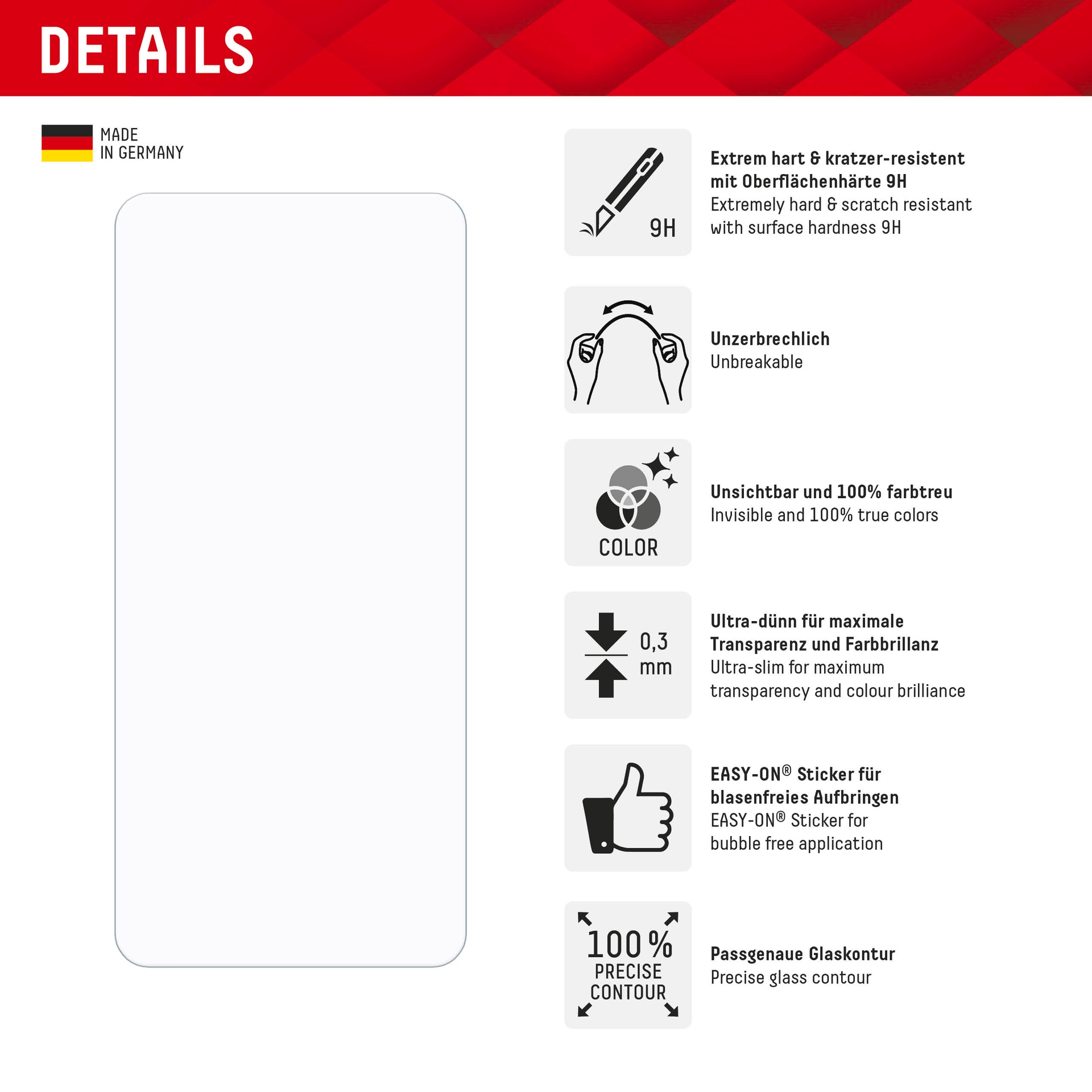Displex Displayschutzglas »Smart Glass Screen Protection - ultra-dünn, unzerbrechlich, unsichtbar« für Xiaomi Redmi Note 14 Displayschutzfolie, Schutzfolie, Bildschirmschutz, kratz- & stossfest