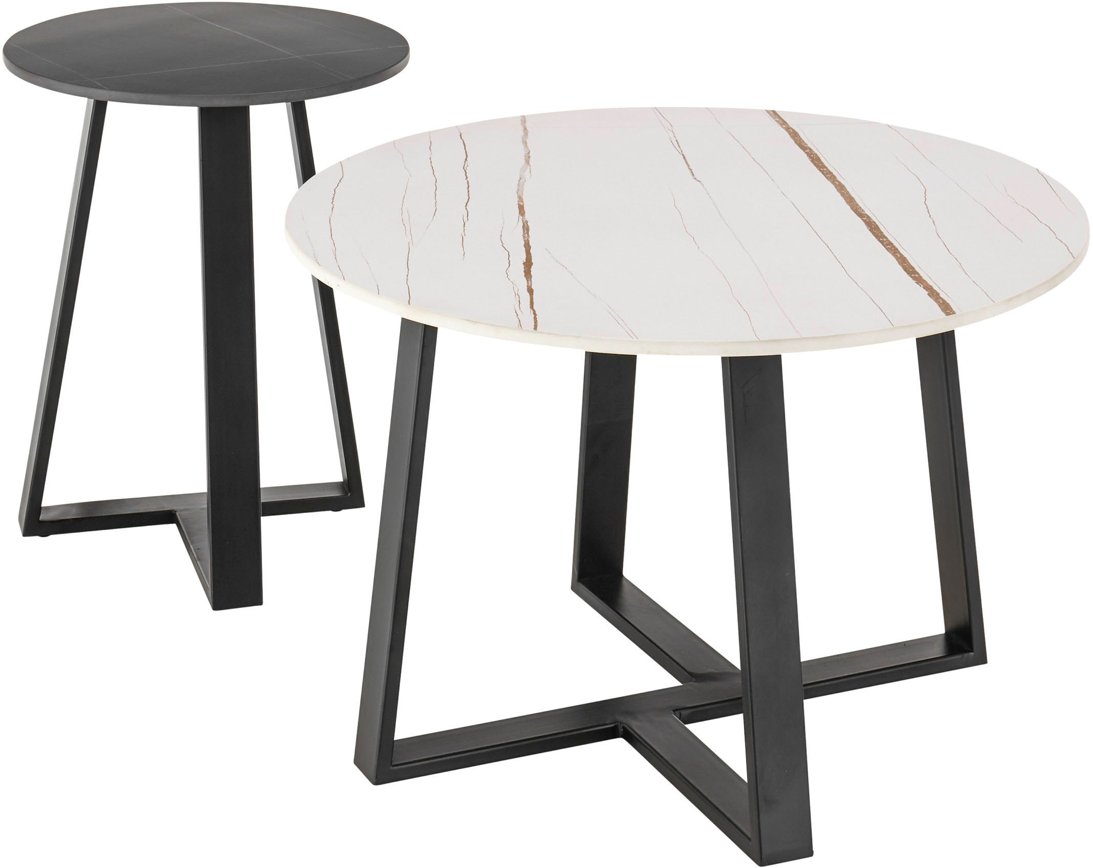 Stolkom Couchtisch »Jason«, 2-er Set Keramik weiss und schwarz