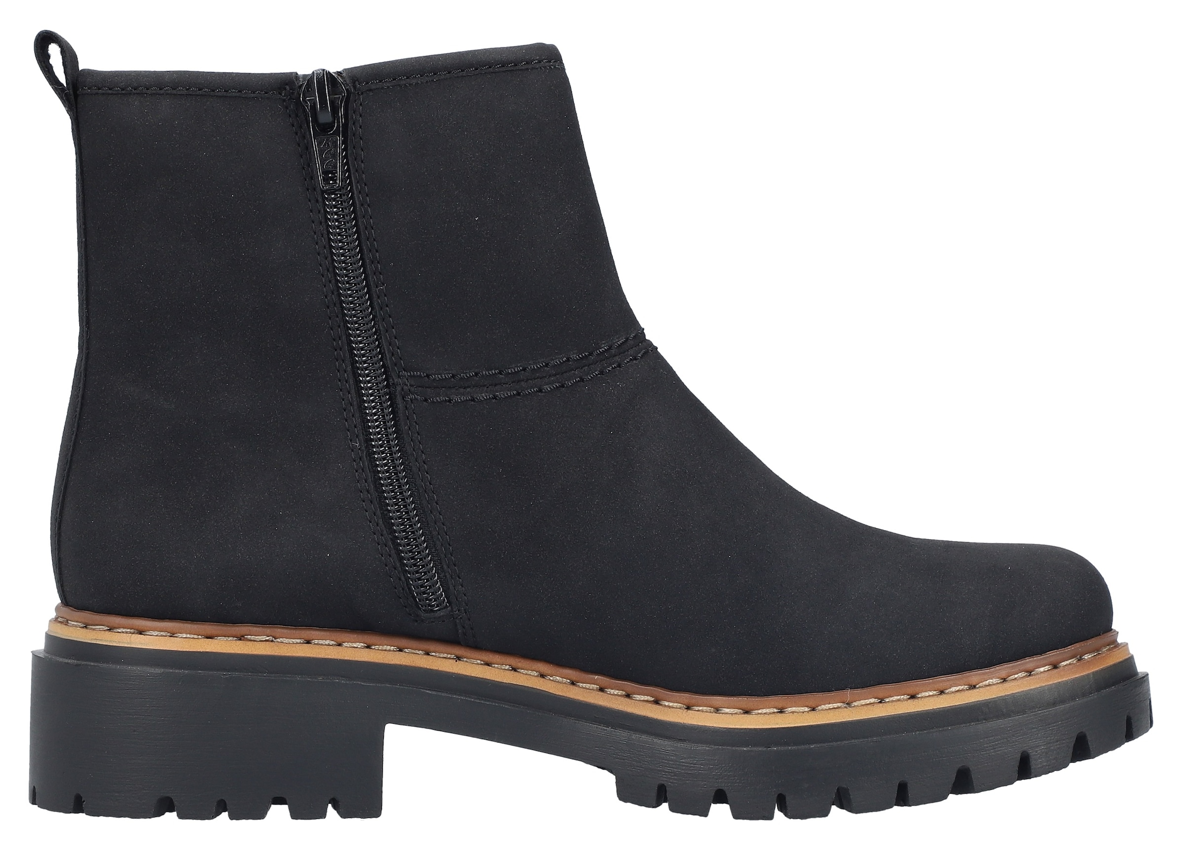 Rieker Winterstiefelette, Winterboots, Ankleboots, Profilsohle, mit Innenreissverschluss