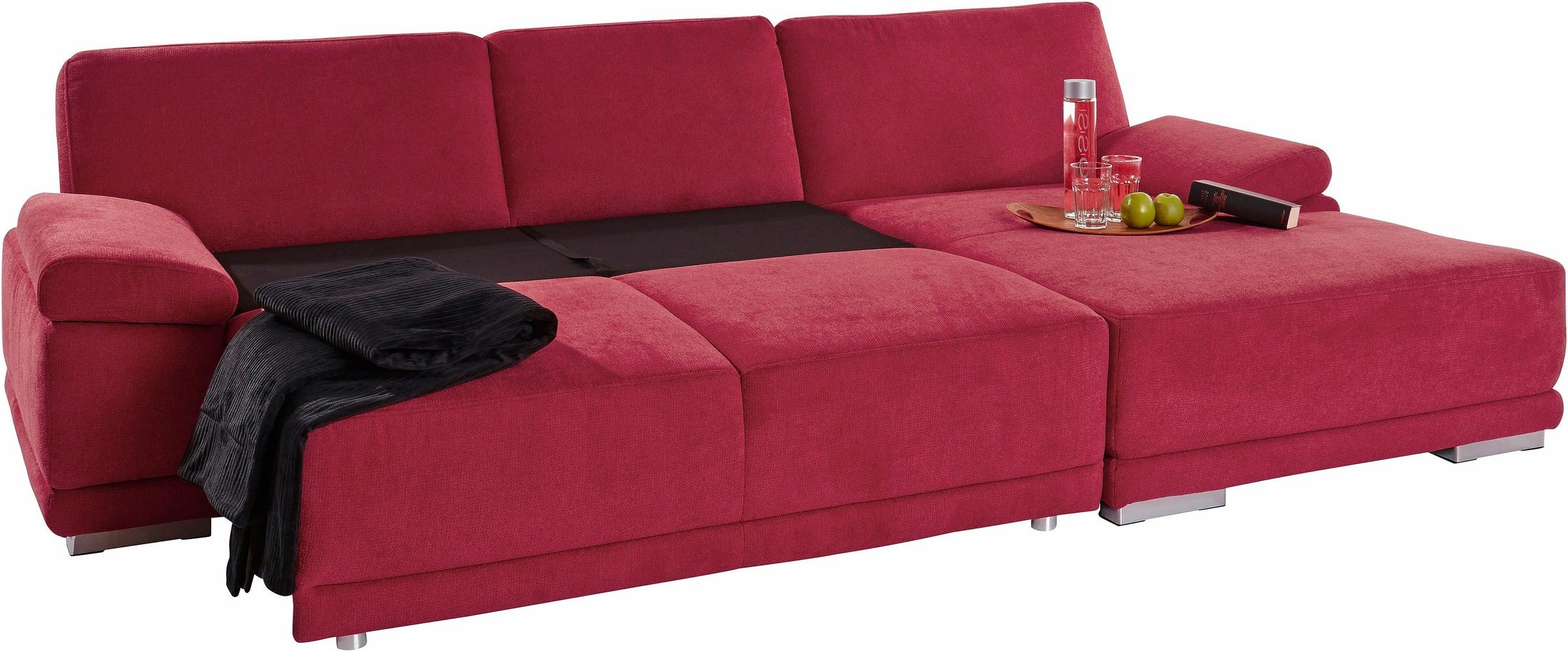 sit&more Ecksofa »Coria L-Form«, mit XL-Recamiere, wahlweise mit Bettfunktion
