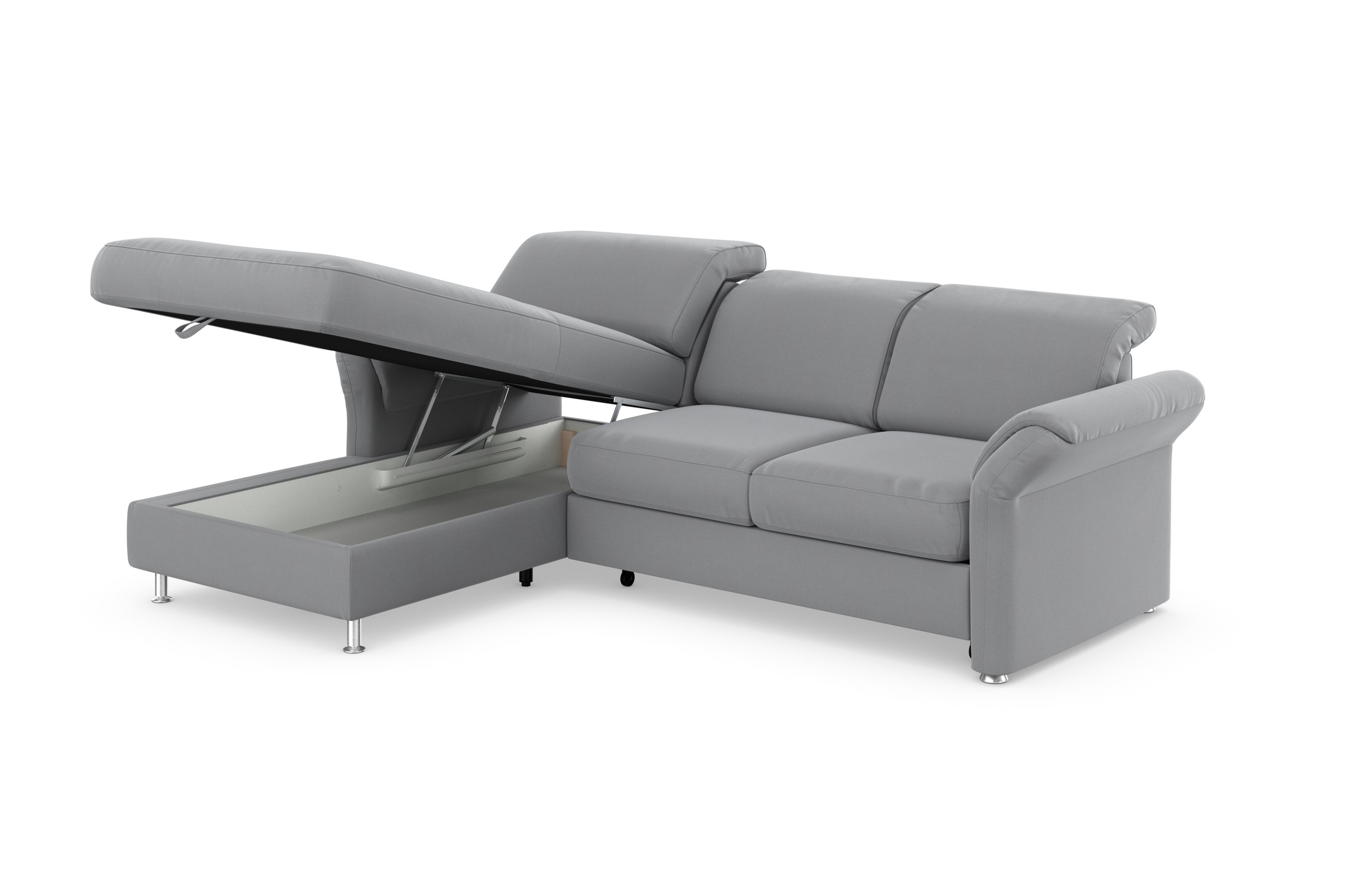 sit&more Ecksofa »Apulia L-Form«, wahlweise Bettfunktion, Bettkasten und Kopf- und Armteilverstellung