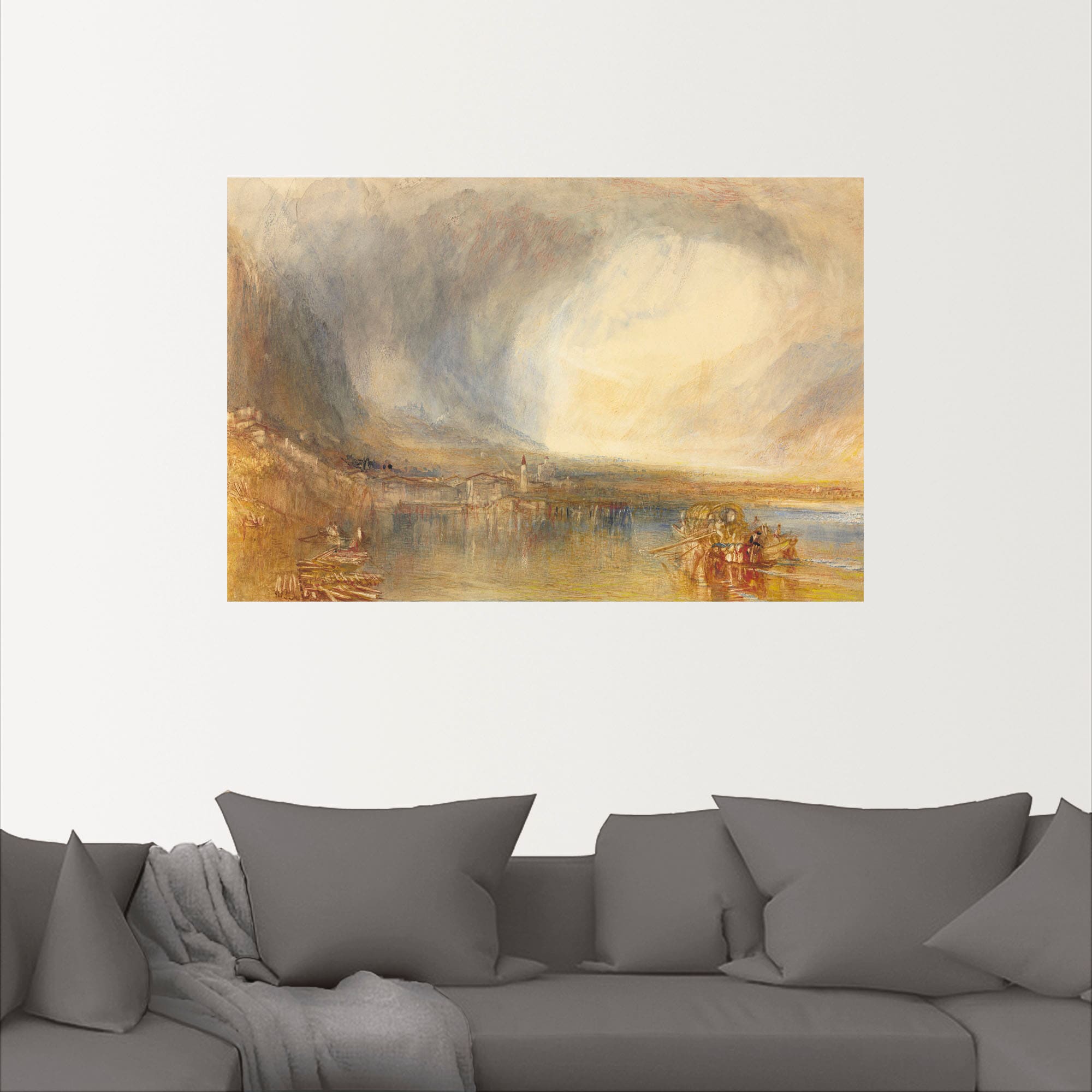 Artland Wandbild »Flüelen vom Vierwaldstättersee aus. 1845«, Bilder von Amerika, (1 St.), als Alubild, Leinwandbild, Wandaufkleber oder Poster in versch. Grössen