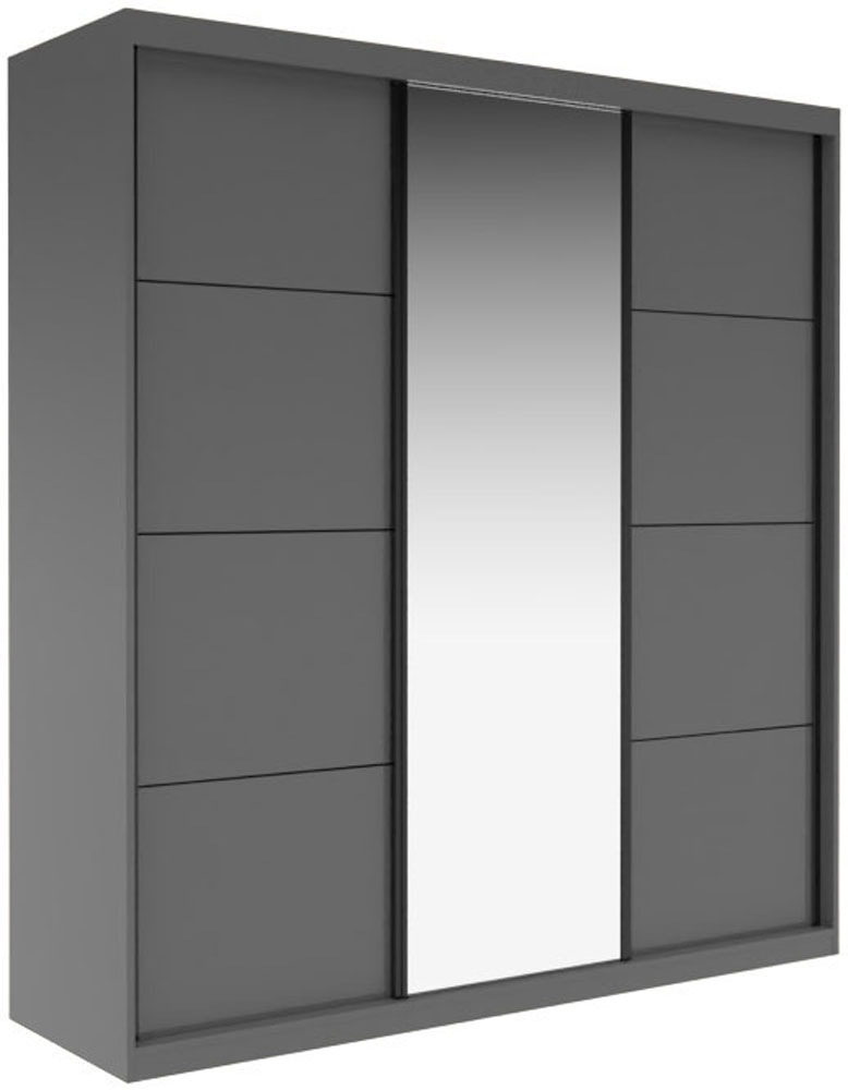 Image of GOODproduct Schwebetürenschrank "Tonara Schrank, Kleiderschrank 2,00m Breite, Schiebetürenschrank" Schrank mit leichtgängiger Schiebetür, in 4 Farben, Top Ausstattung, inklusive Spiegeltür, 2 Kleiderstangen & 4 Schubkastenauszügen