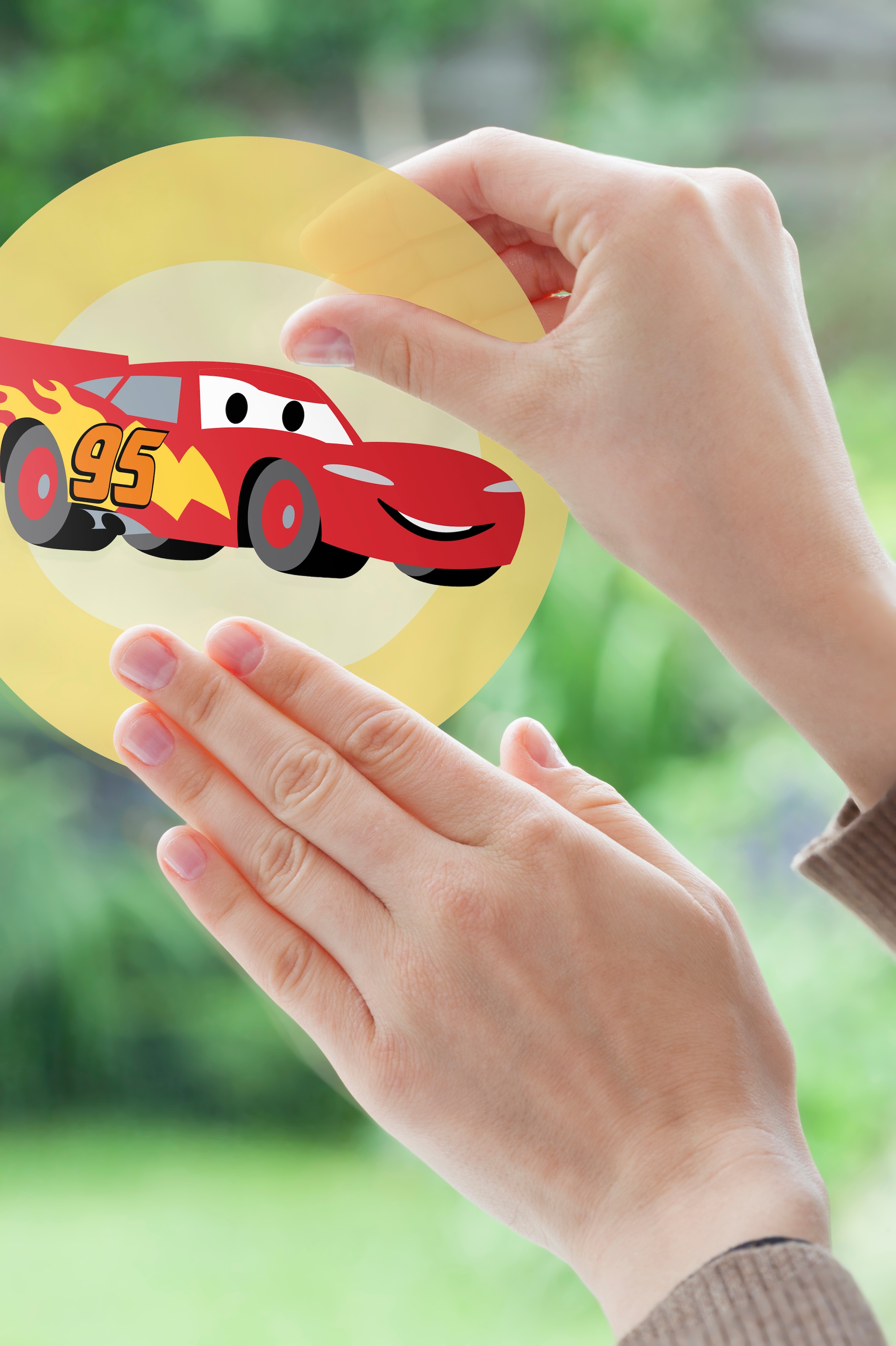 Komar Tableau de fenêtre »Fenstersticker - Cars Ka-Chow - Grösse 30 x 30 cm« 35 x 30 cm, 2 Bogen