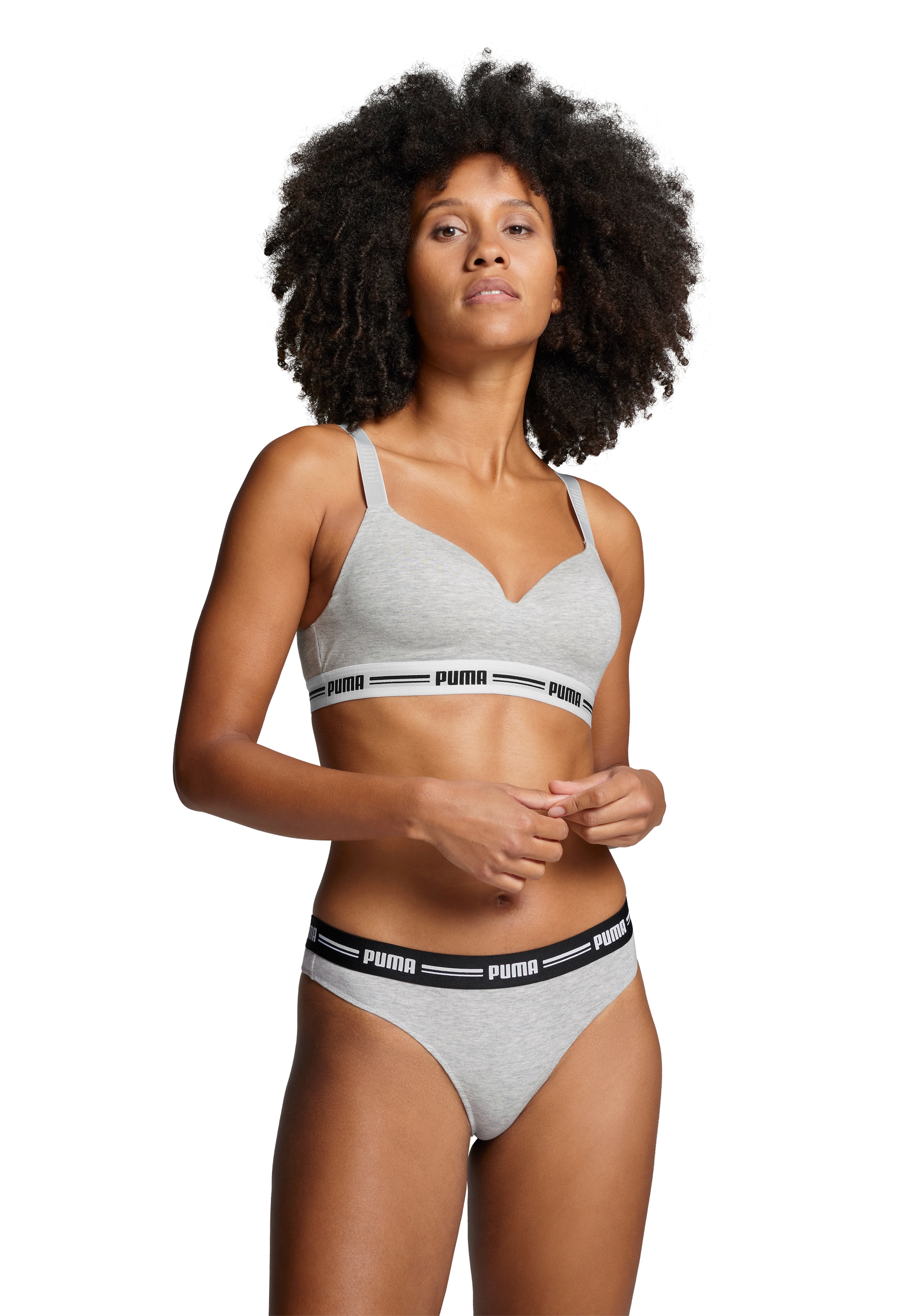 PUMA String »PUMA WOMEN STRING 2P«, (2er Pack), Mit elastischem Logobund
