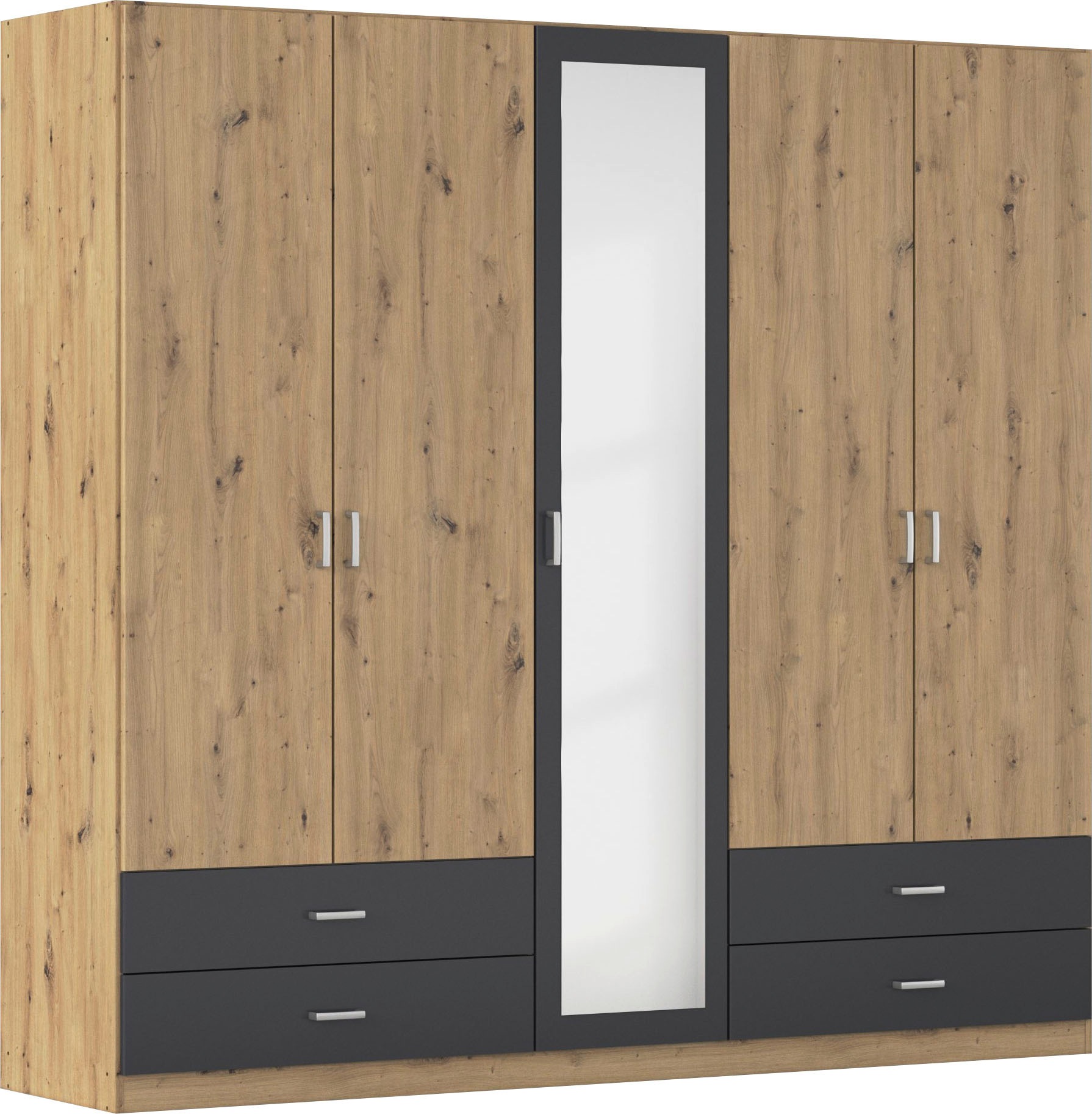 Image of rauch Kleiderschrank "Drehtürenschrank Schrank Garderobe Wäscheschrank BORBONA" Breiten 226/271 cm, Höhe 210 cm, in 2 Breiten, mit Spiegel und vielen Farbkombinationen MADE IN GERMANY