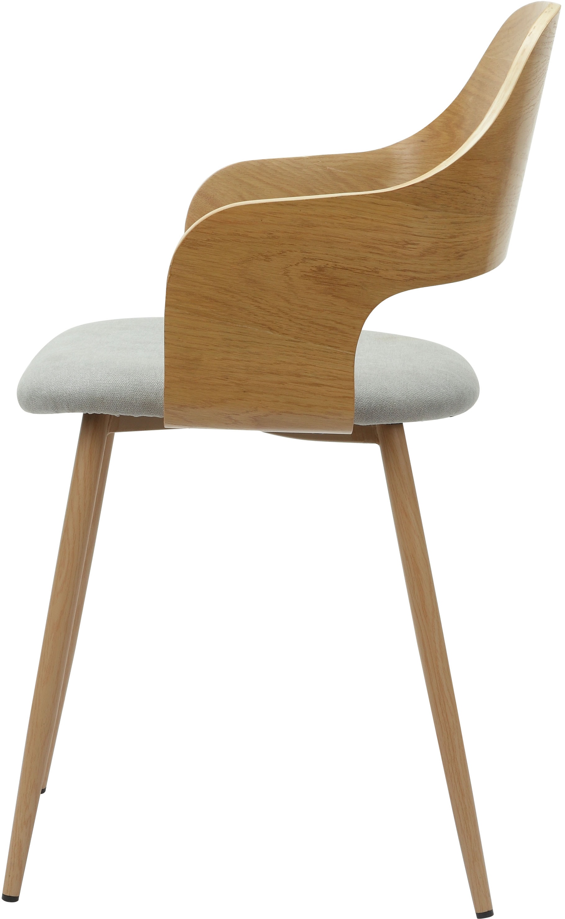 Home affaire Esszimmerstuhl »Belleville« (Set) 2 Stk.Rückenlehne in Eichenfurnier, Beine aus Metall