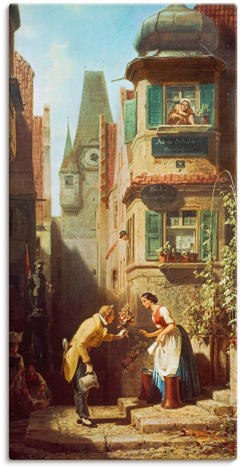 Image of Artland Leinwandbild "Der ewige Hochzeiter. Um 1855/58" Paar 1 Stk. tlg. auf Holzrahmen gespannt