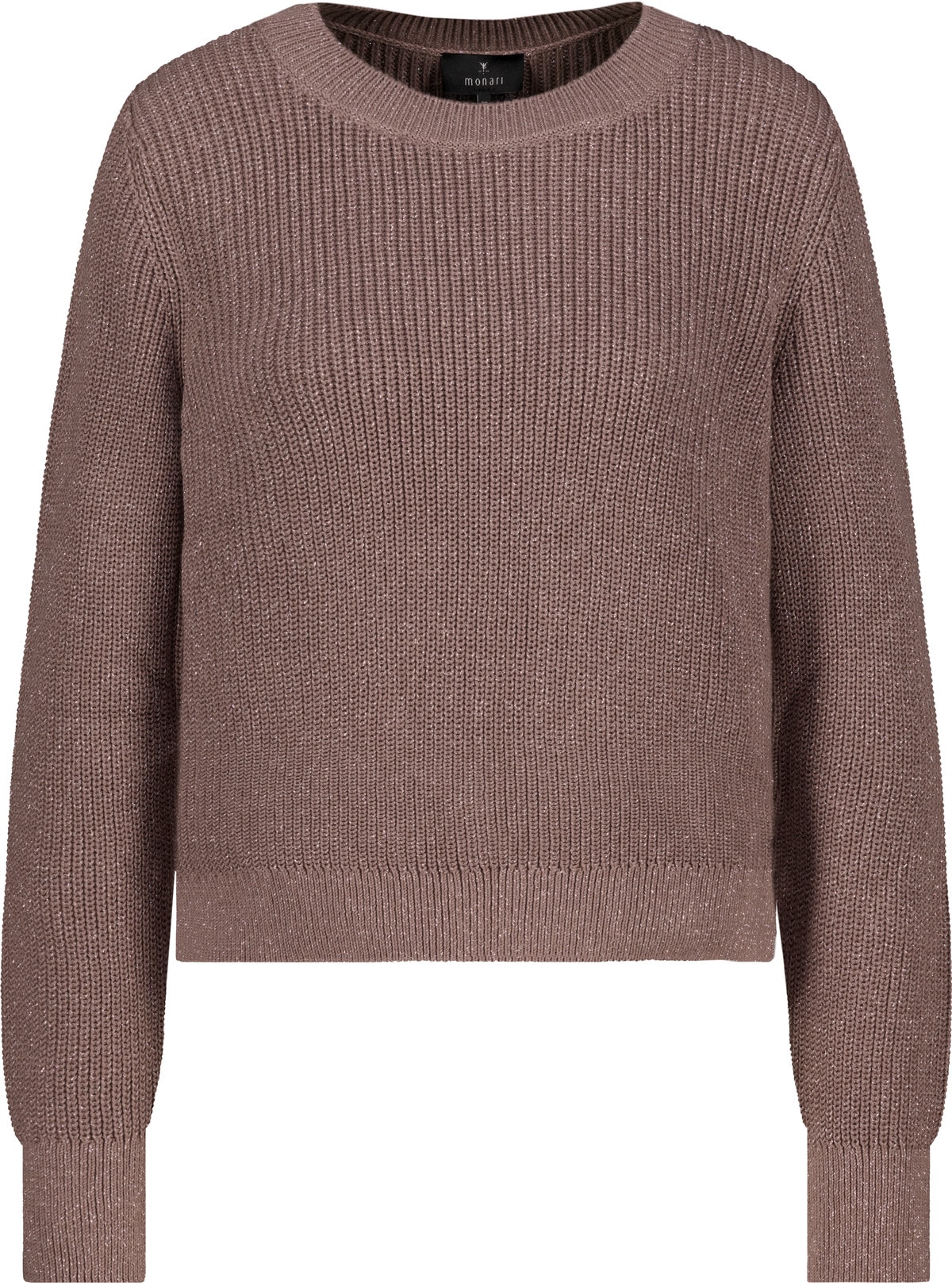 Monari Pull à col rond »Pullover Basic Lurex« Coupe régulière avec col rond