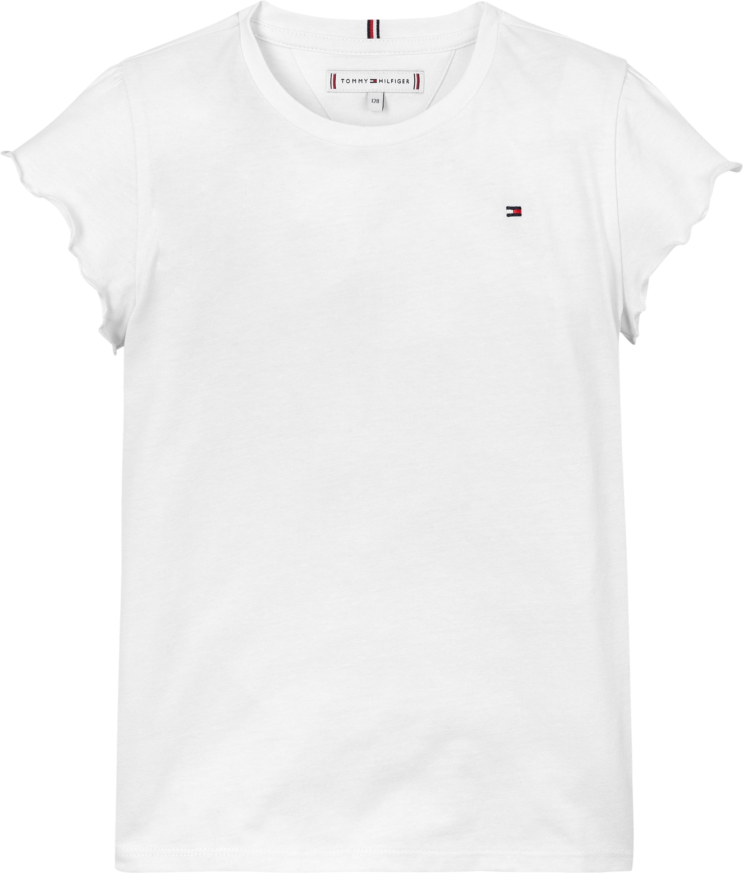 Tommy Hilfiger T-Shirt »ESSENTIAL RUFFLE SLEEVE TOP« mit gewelltem Ärmelabschluss