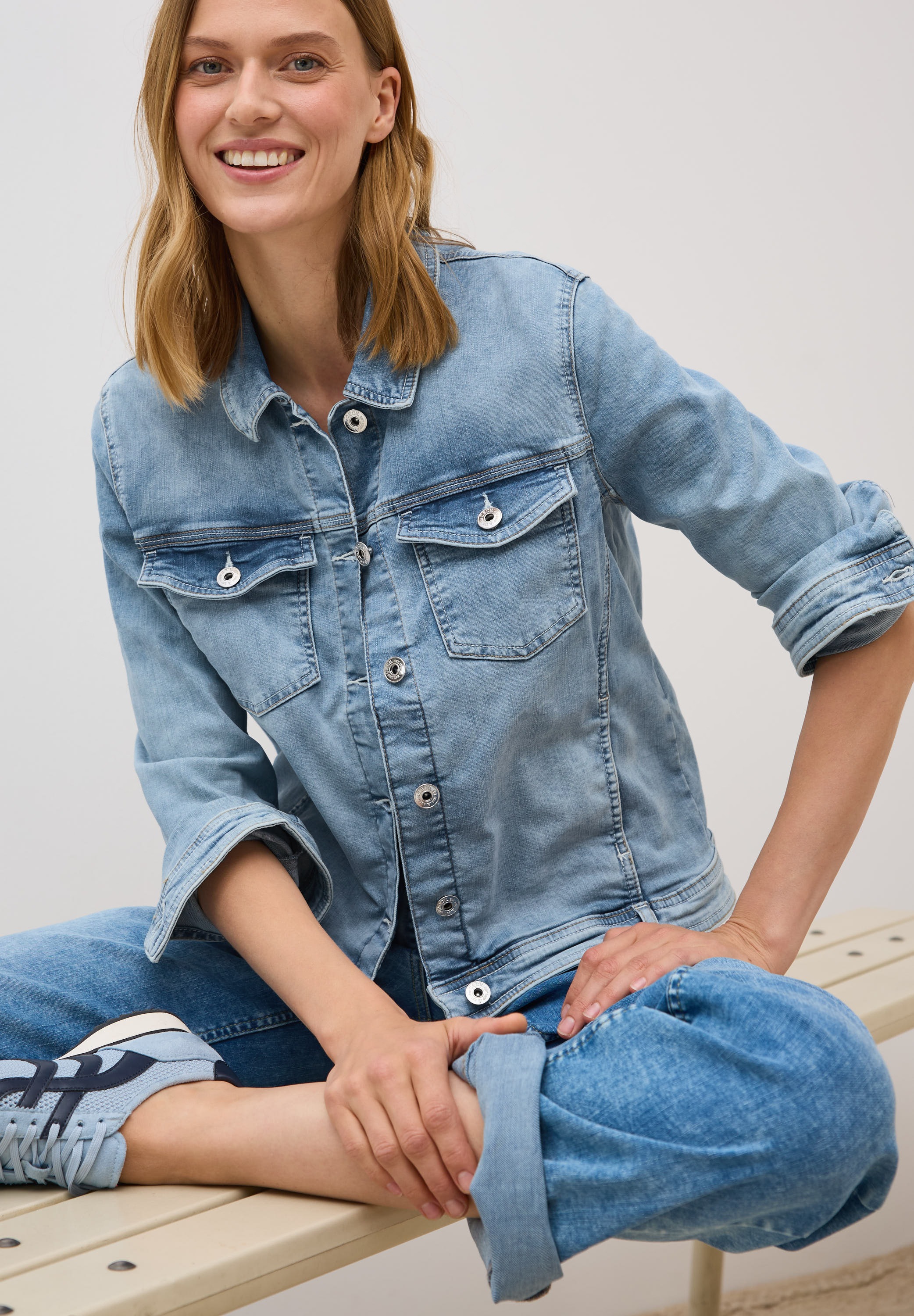 Cecil Jeansjacke, ohne Kapuze, mit Knopfleiste