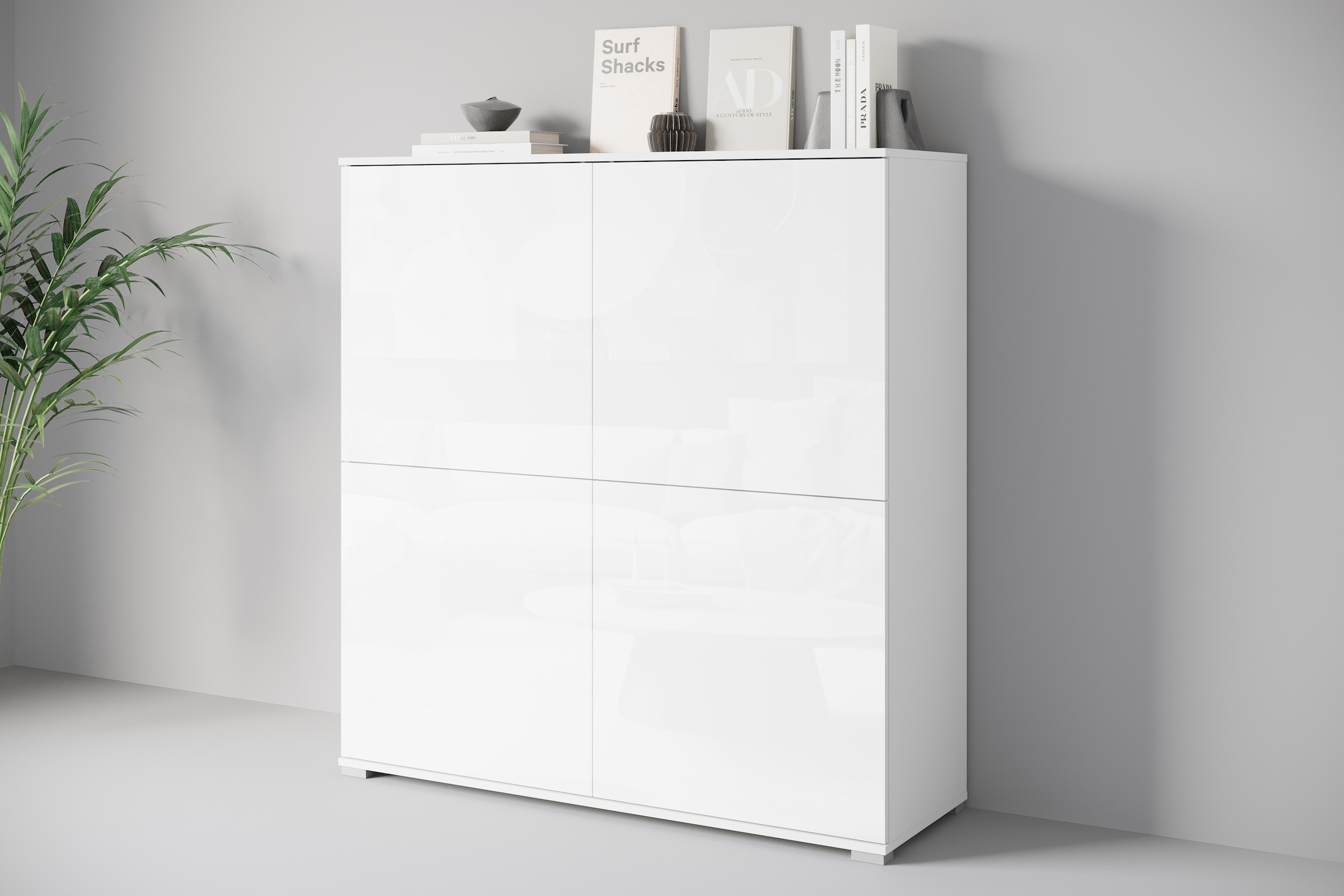 GOODproduct Armoire pour PC »Kenia, Sekretär, Home Office« 1 cuis tlg. avec push-to-open, tiroir clavier et rangement pratique