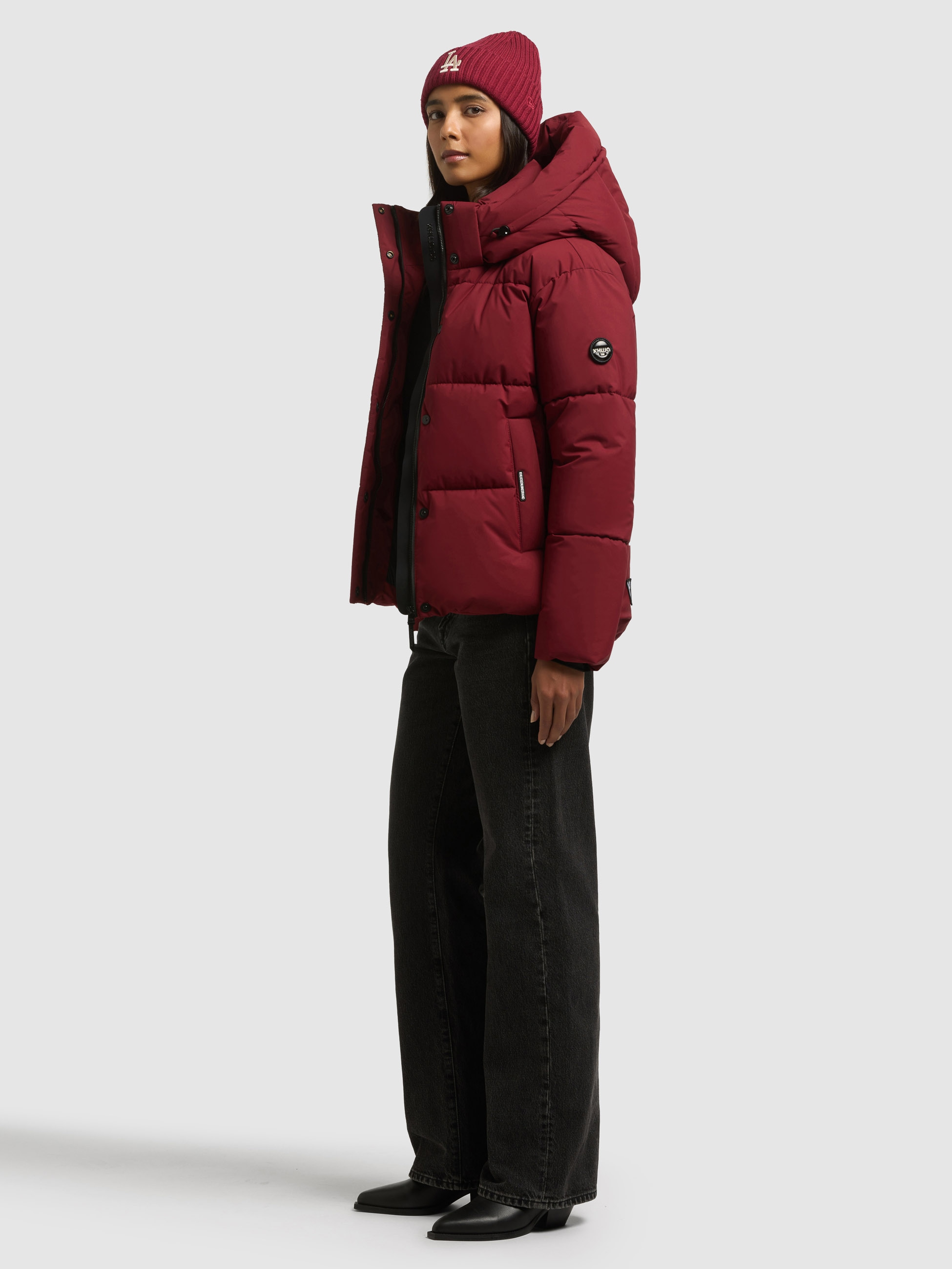 khujo Steppjacke »DEVINA3 MATT« mit Kapuze Taschenbeutel mit Fleece