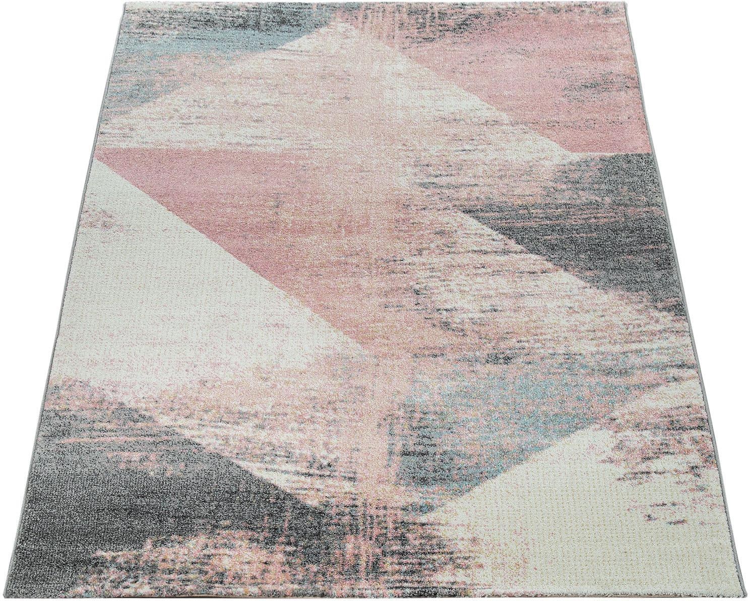 Image of Paco Home Teppich "Mero 102" rechteckig 16 mm Höhe Kurzflor, modernes Design, Pastell-Farben, Used-Optik