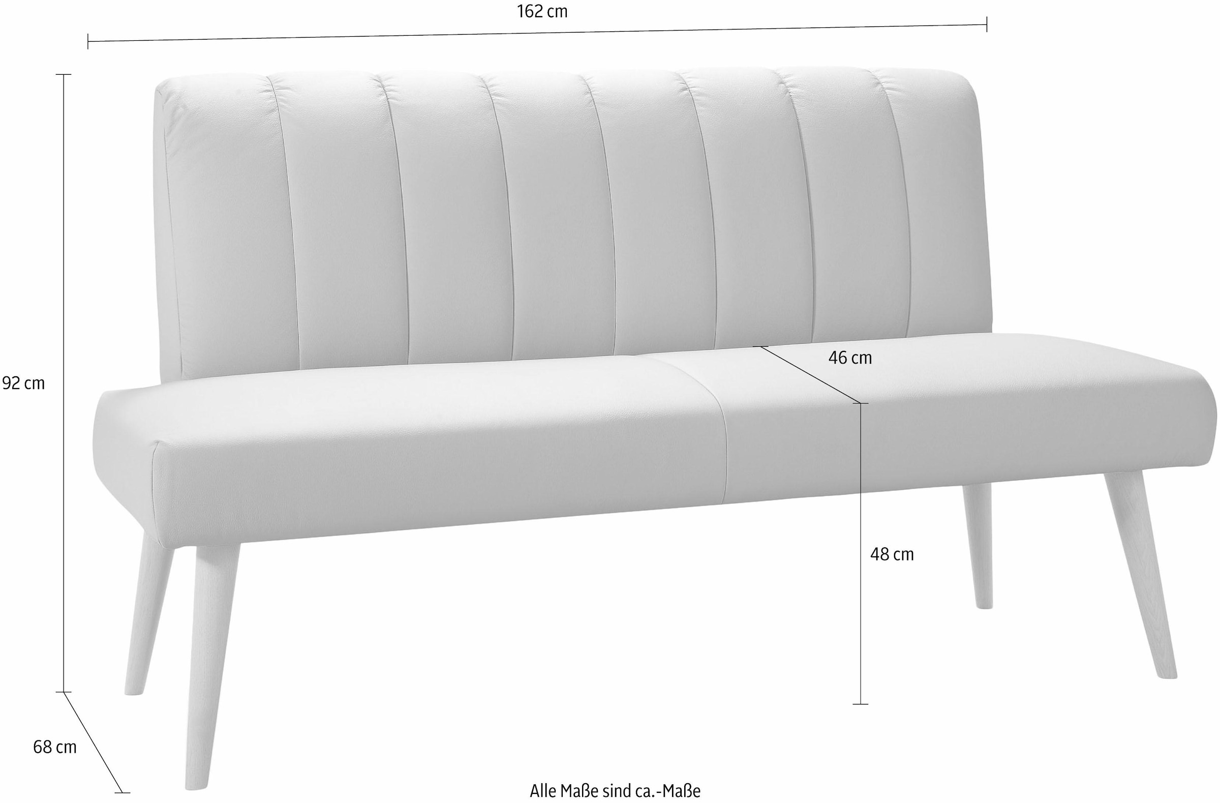 exxpo - sofa fashion Sitzbank »Costa, moderne Rückensteppung, bequem und elegant, hoher Holzfuss«, hochwertige Detailverarbeitung, Frei im Raum stellbar