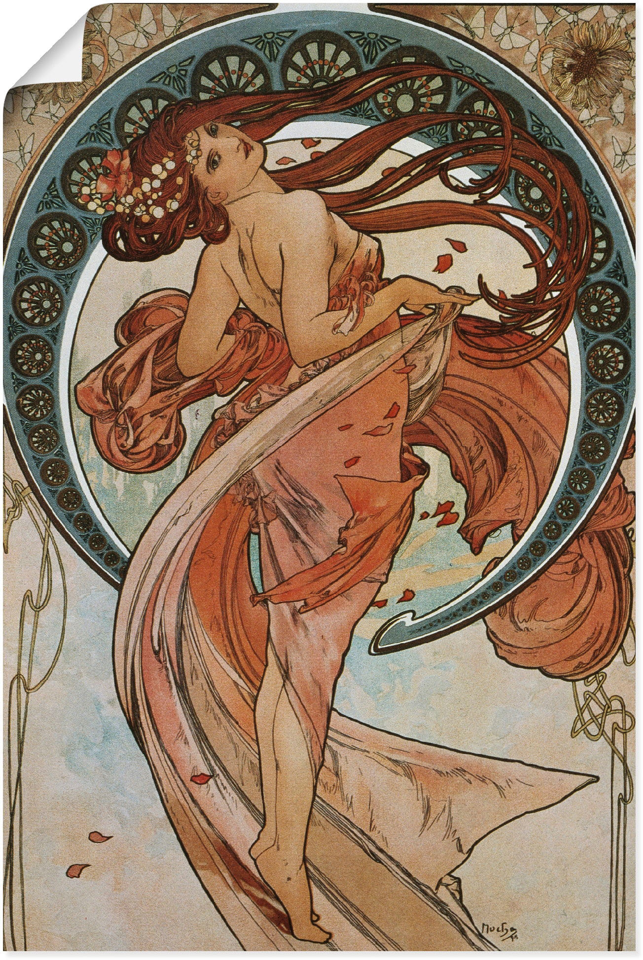 Image of Artland Poster "Vier Künste: Der Tanz. 1898." Frau 1 Stk. tlg. ohne Rahmen