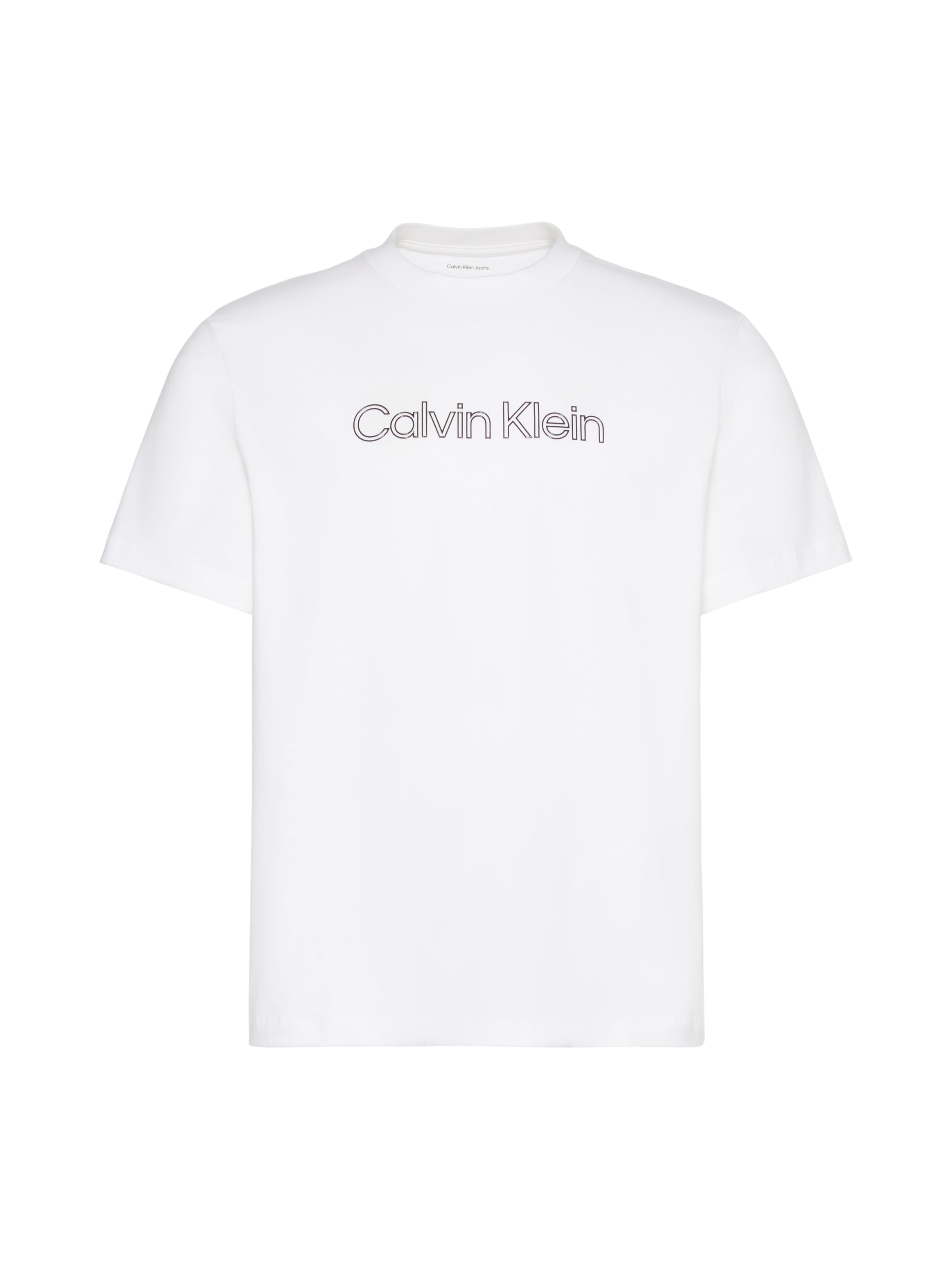 Calvin Klein Jeans T-shirt Rundhalsausschnitt, reine Baumwolle, Logoschriftzug