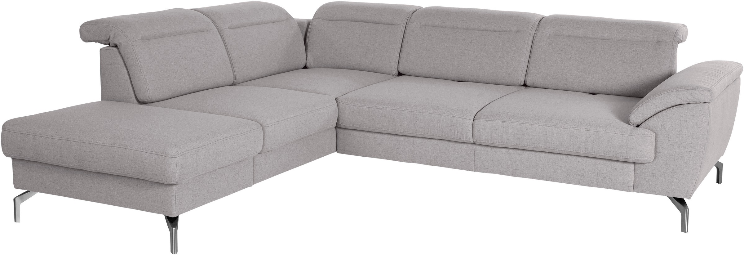 sit&more Ecksofa »Percy L-Form«, 15 cm Fusshöhe, Sitztiefenverstellung, wahlweise in 2 Fussfarben