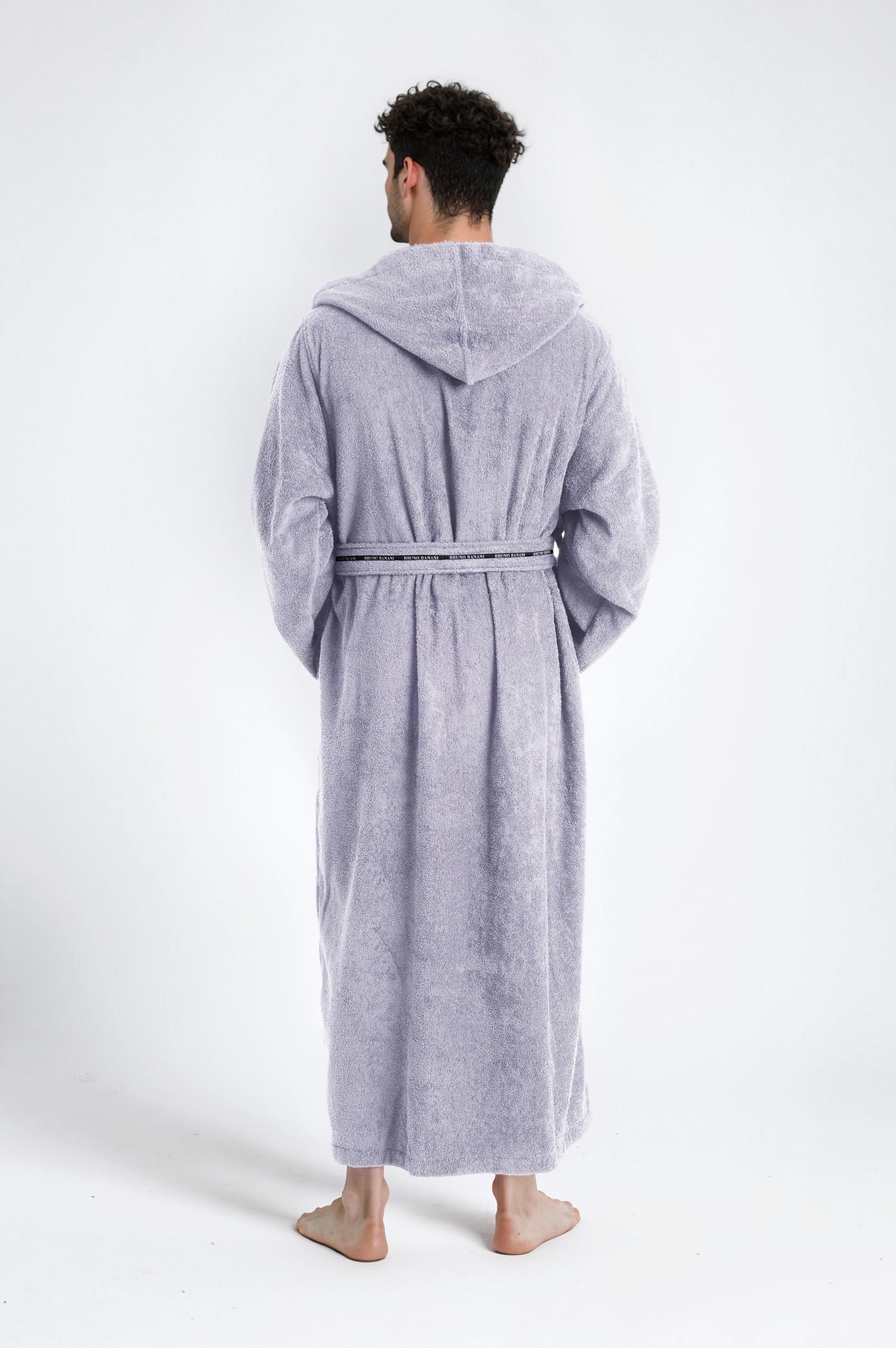 Bruno Banani Herrenbademantel »Danny, Normallänge & Überlänge, auch in extra lang, Hotelbademantel« 1 Stk. tlg., mit Logostreifen, Herren Bademantel aus 100% Baumwolle, S-4XL