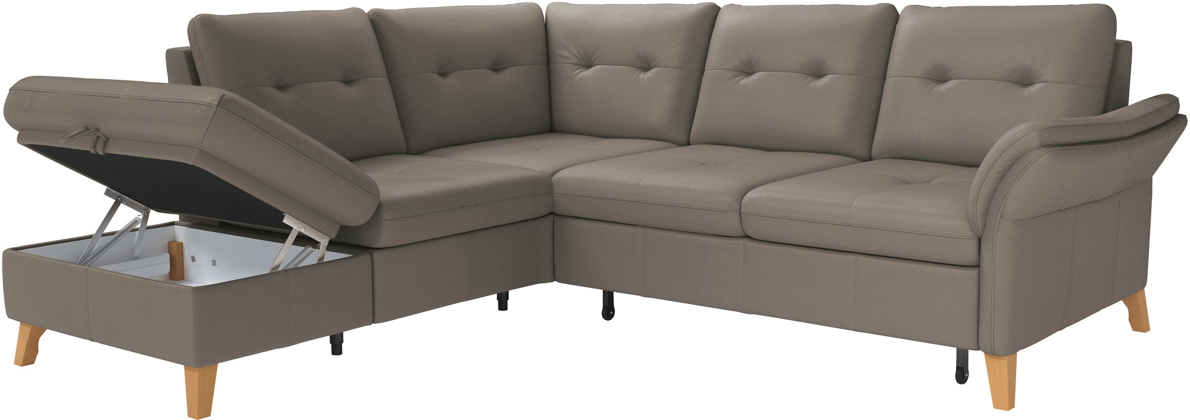 sit&more Ecksofa »Göteborg«, inkl. Sitztiefenverstellung, wahlweise mit Bettfunktion & Bettkasten