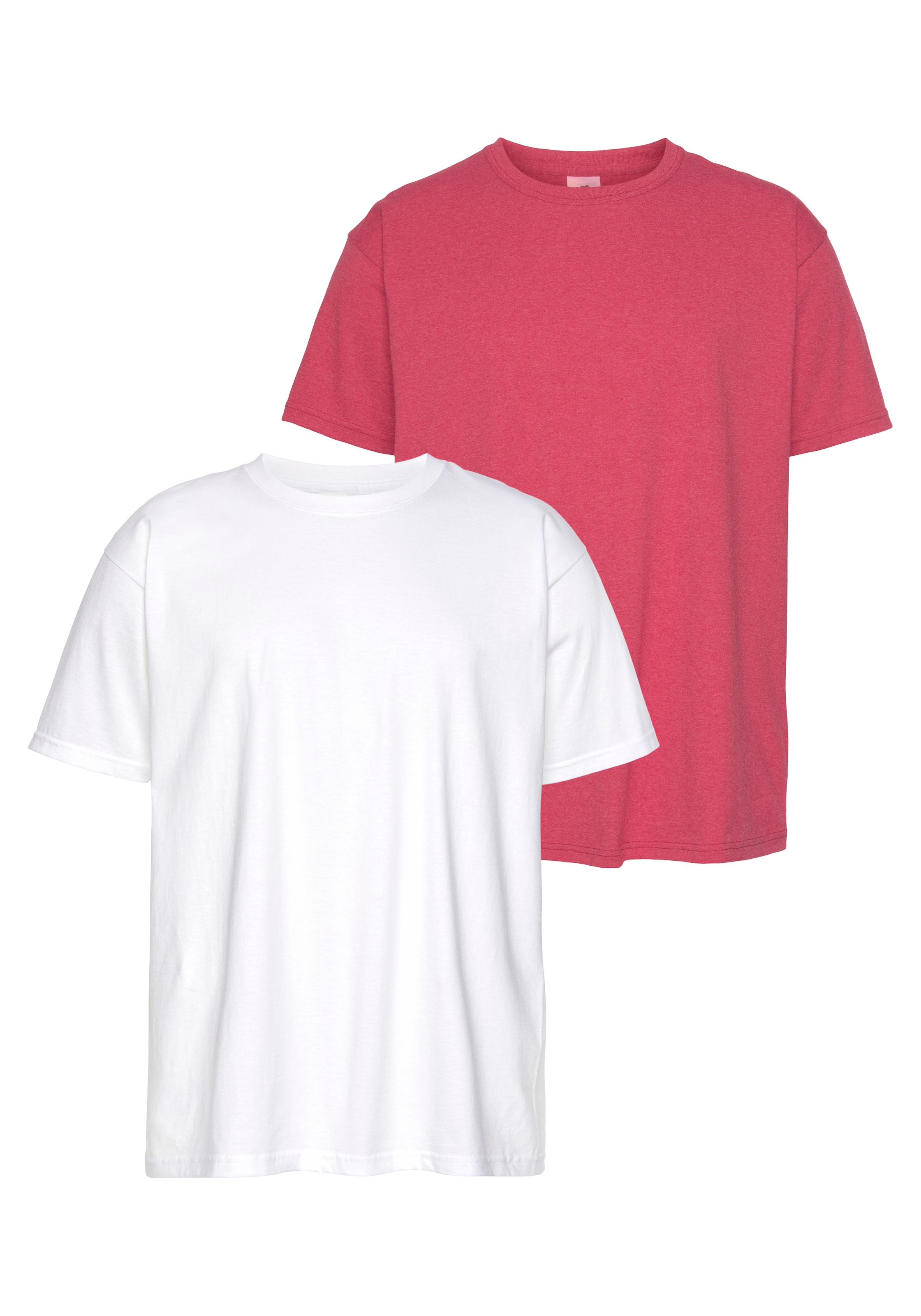 Image of Fruit of the Loom T-Shirt Packung, 2 Stk. aus reiner Baumwolle