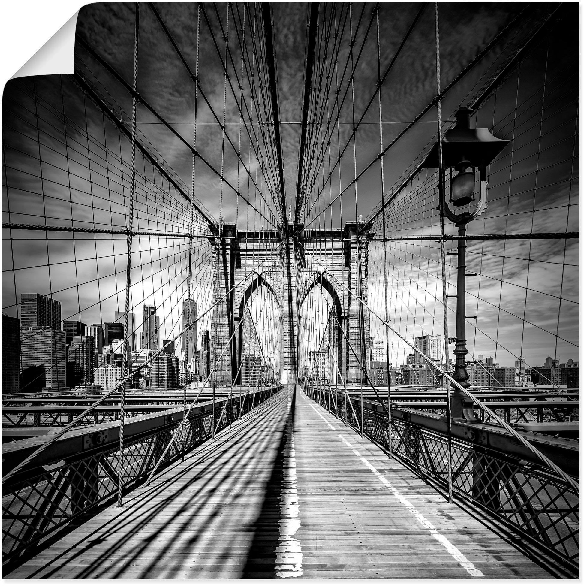 Image of Artland Wandbild »New York City Brooklyn Bridge«, Amerika, (1 St.), in vielen Grössen & Produktarten - Alubild / Outdoorbild für den Aussenbereich, Leinwandbild, Poster, Wandaufkleber / Wandtattoo auch für Badezimmer geeignet bei Ackermann Versand Schweiz