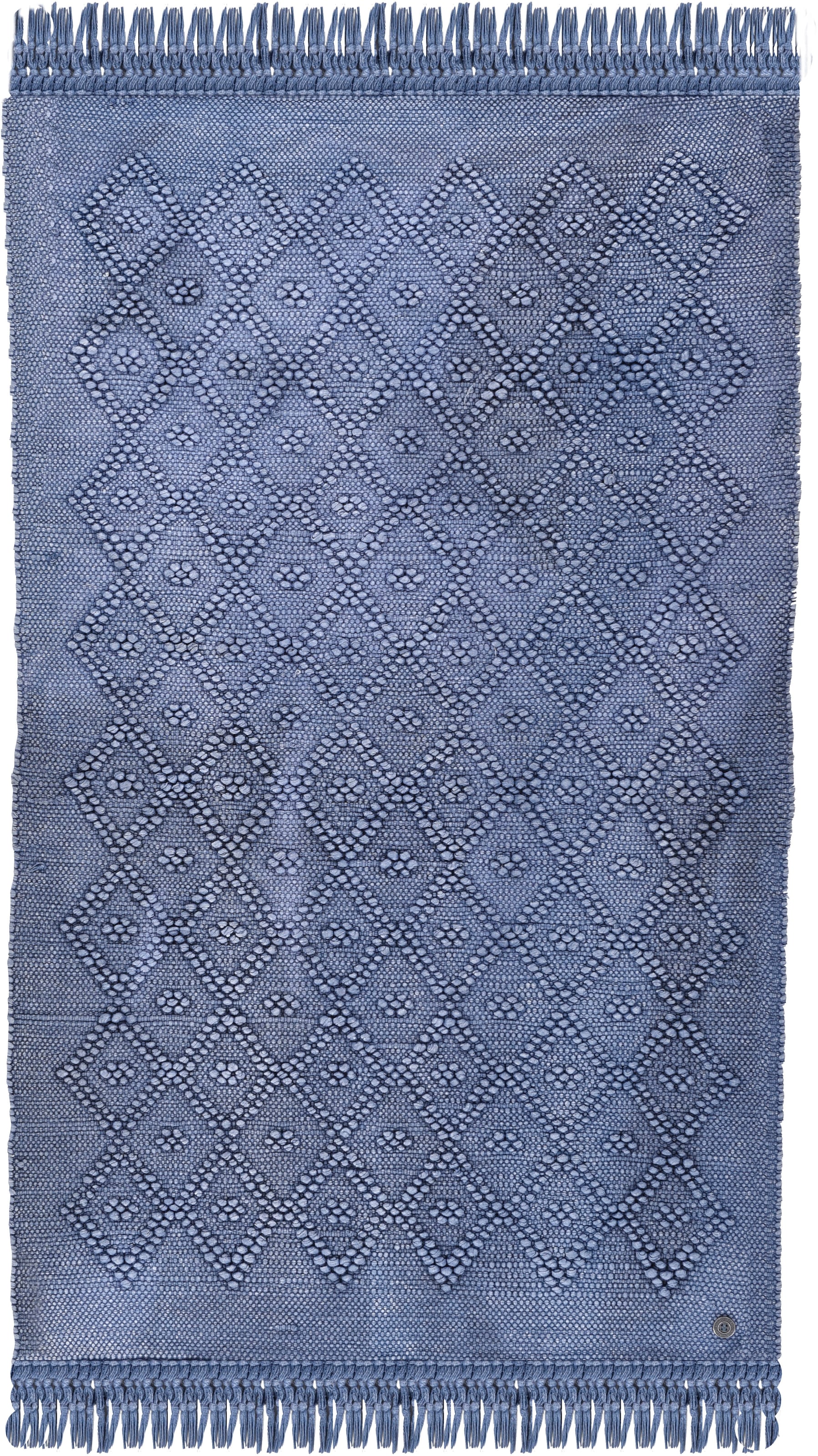 TOM TAILOR HOME Badematte »Vintage Wash«, fussbodenheizungsgeeignet, Badteppich, Uni Farben, Rauten Muster, mit Fransen, reine Baumwolle