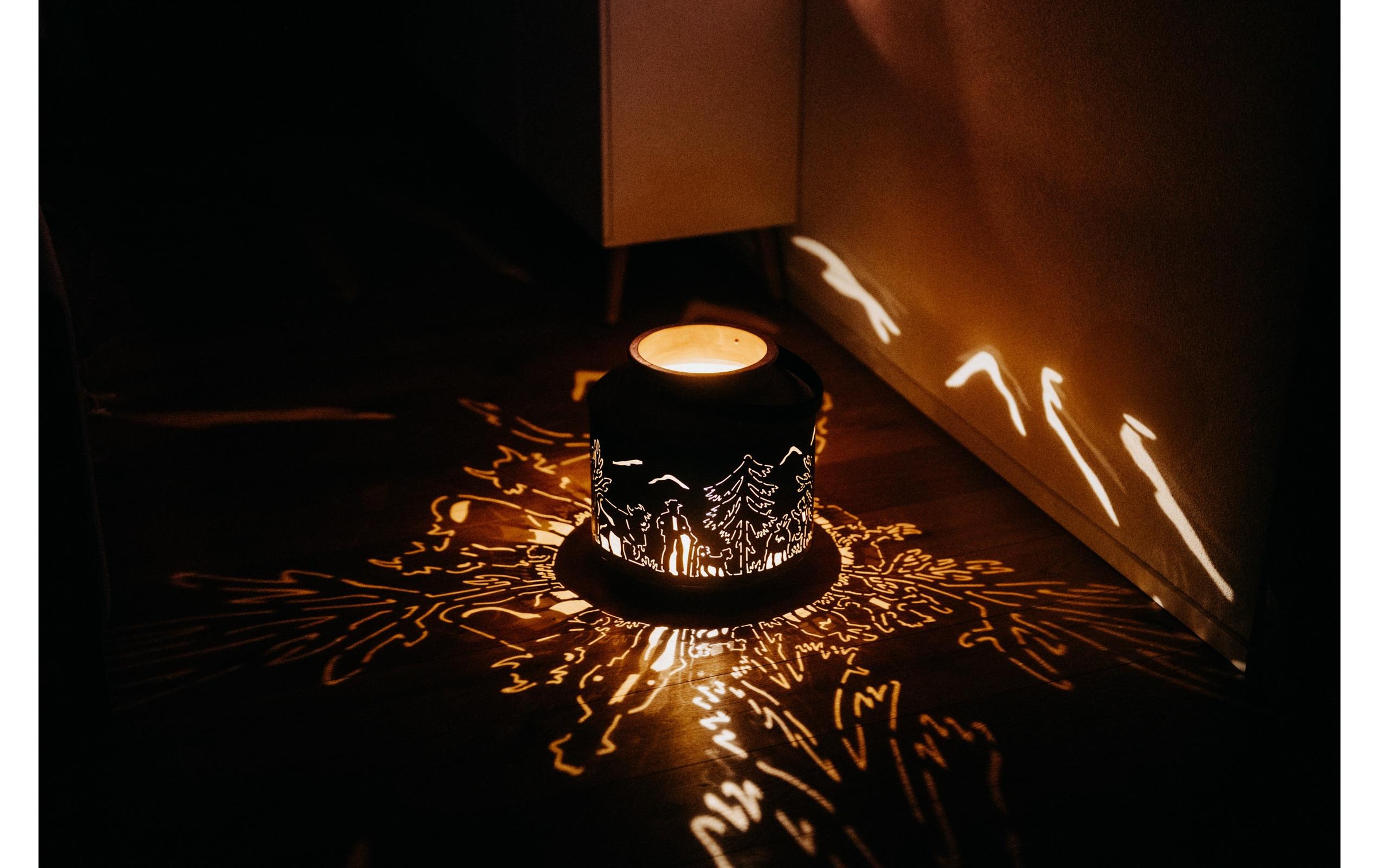 Kadastar Kerzenlaterne »Alpaufzug Familie« Laterne Scherenschnitt