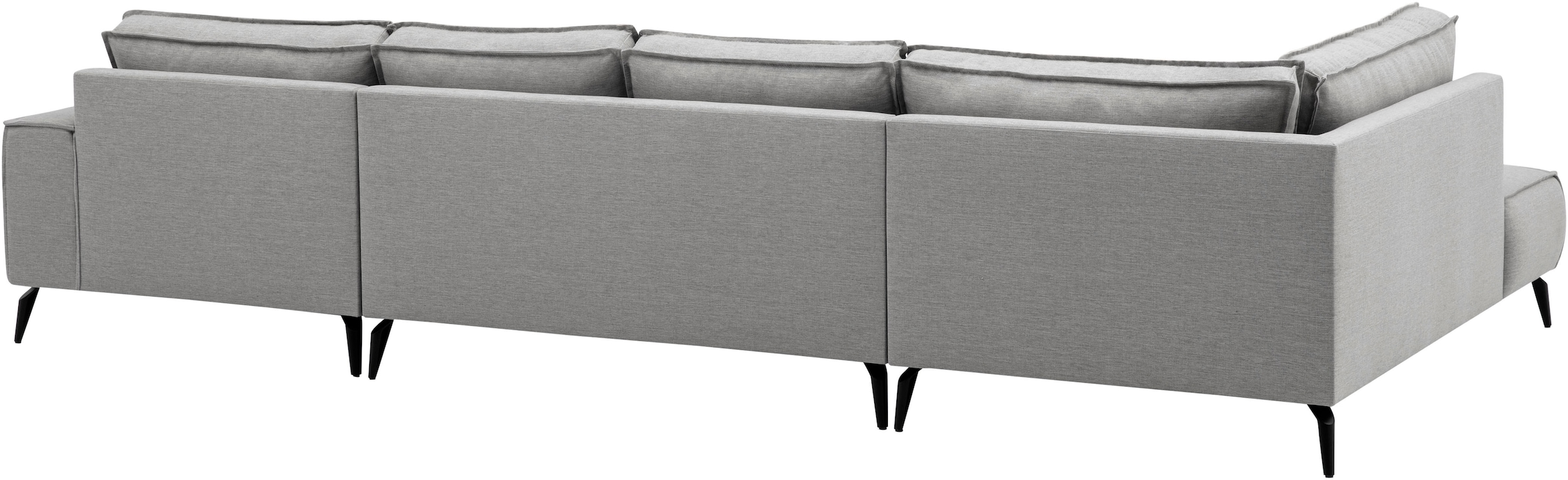 GOODproduct Wohnlandschaft »TVINNU Leinenoptik, 354 cm« Recamiere rechts/links, schwarze Metallfüsse, bequeme Sitz-/Liegefläche