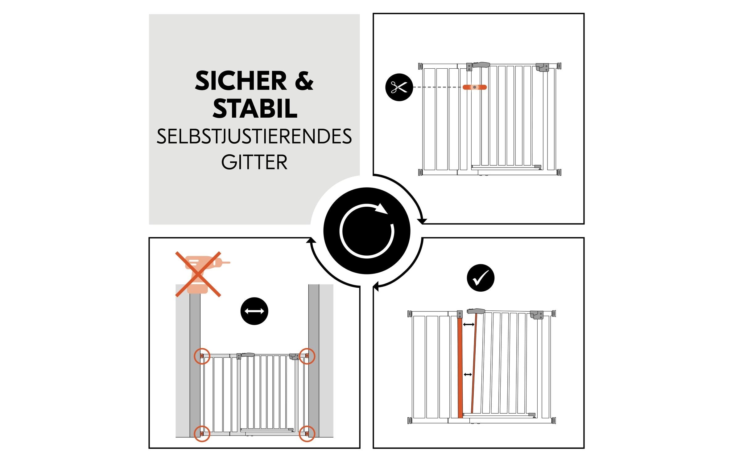 Hauck Türschutzgitter »Clear Step Autoclose 2 21 cm Weiss«