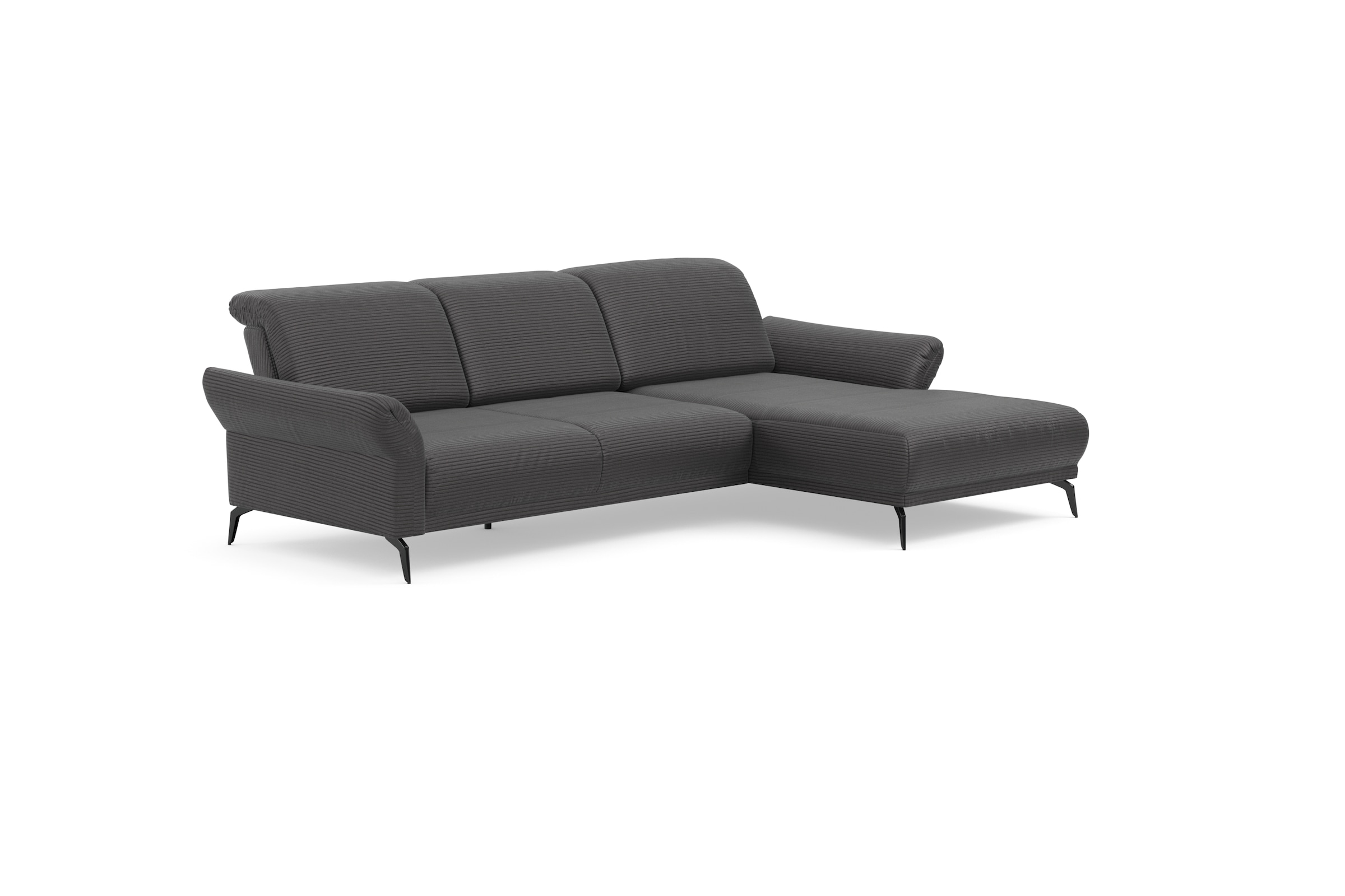 INOSIGN Ecksofa »Coco L-Form« Sitztiefen-, Arm- und Kopfteilverstellung, Cord-Bezug, Fusshöhe 15 cm