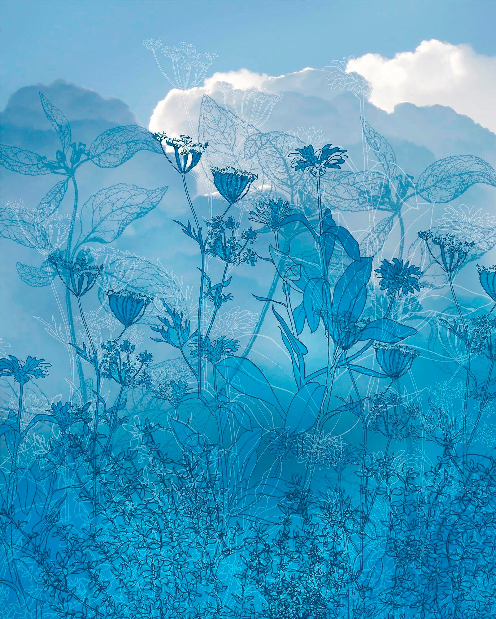 Image of Komar Vliestapete "Digitaldruck Vlies - Blue Sky - Grösse 200 x 250 cm" bedruckt glatt Wohnzimmer, Schlafzimmer