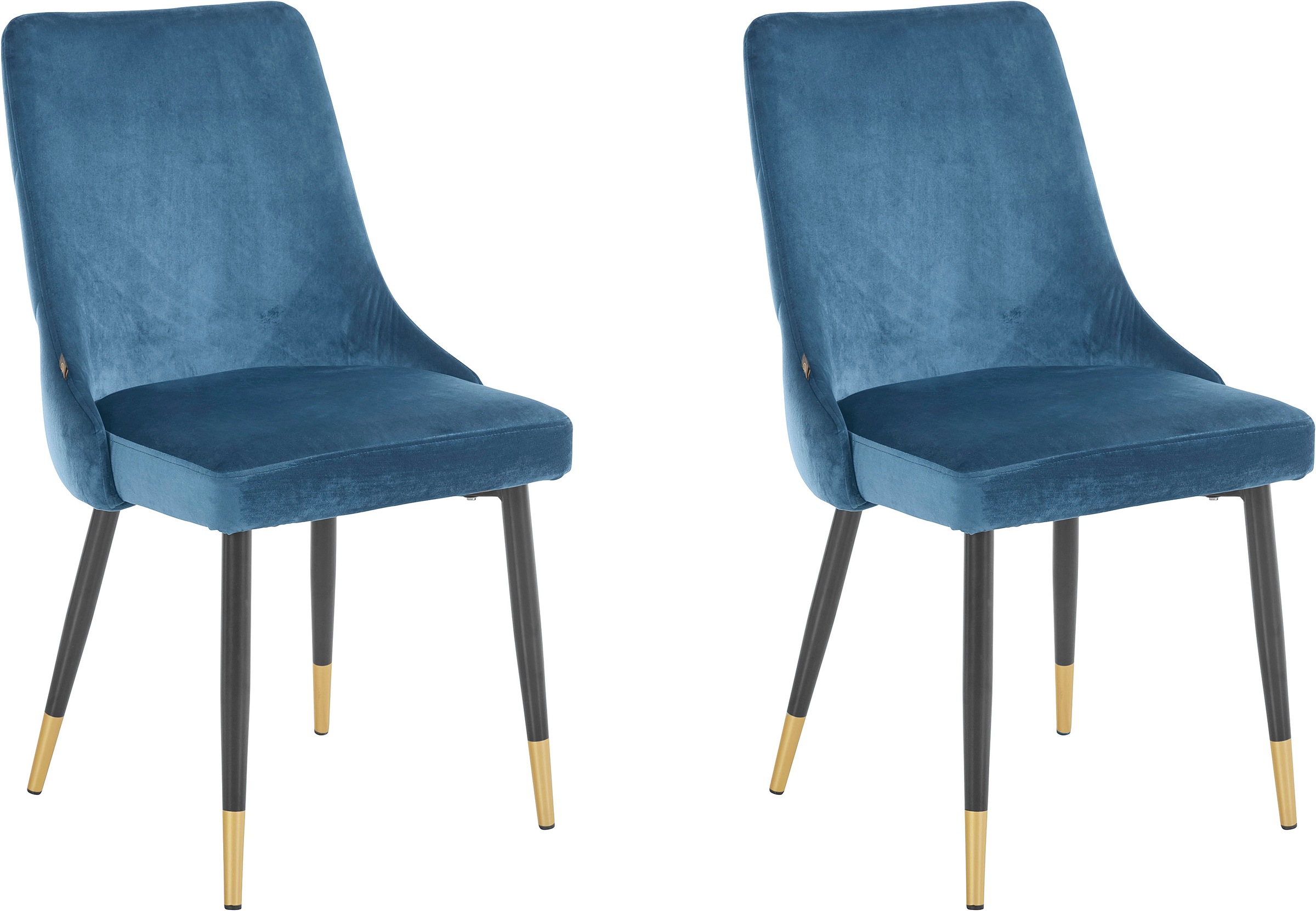 Image of Leonique Esszimmerstuhl »Lonessa« (2 Stück). Mit Steppung und Knöpfen an der Rückenseite, mit einem schwarz/goldfarbenen Metallgestell, in verschiedenen Farbvarianten erhältlich, Sitzhöhe 49 cm bei Ackermann Versand Schweiz