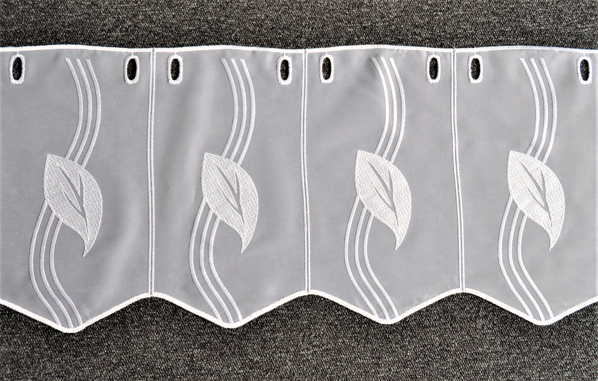 Stickereien Plauen Rideau à vitres »Blätter« Passage tige 1 cuis tlg.