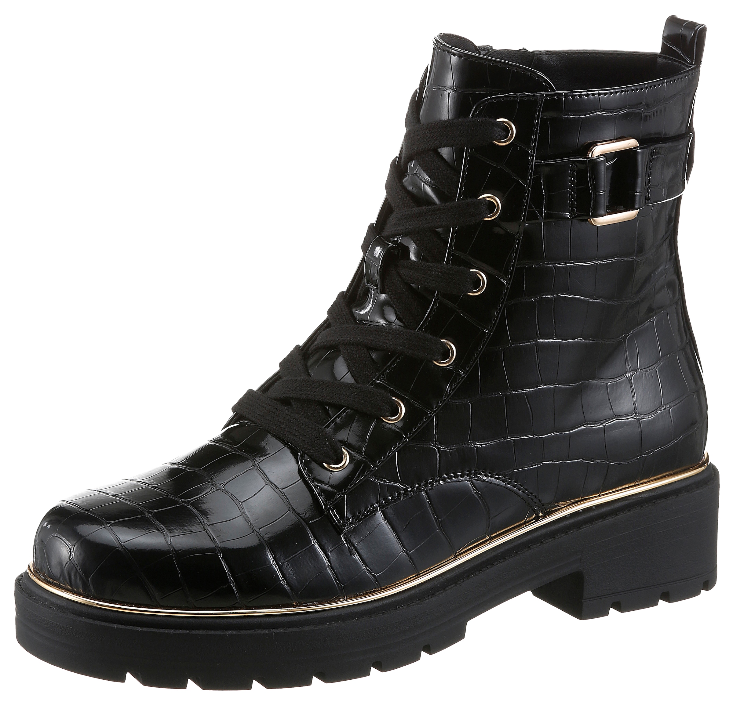 Aniston SHOES Bottines à lacets  bottines à lacets, bottines cheville effet croco - NOUVELLE COLLECTION