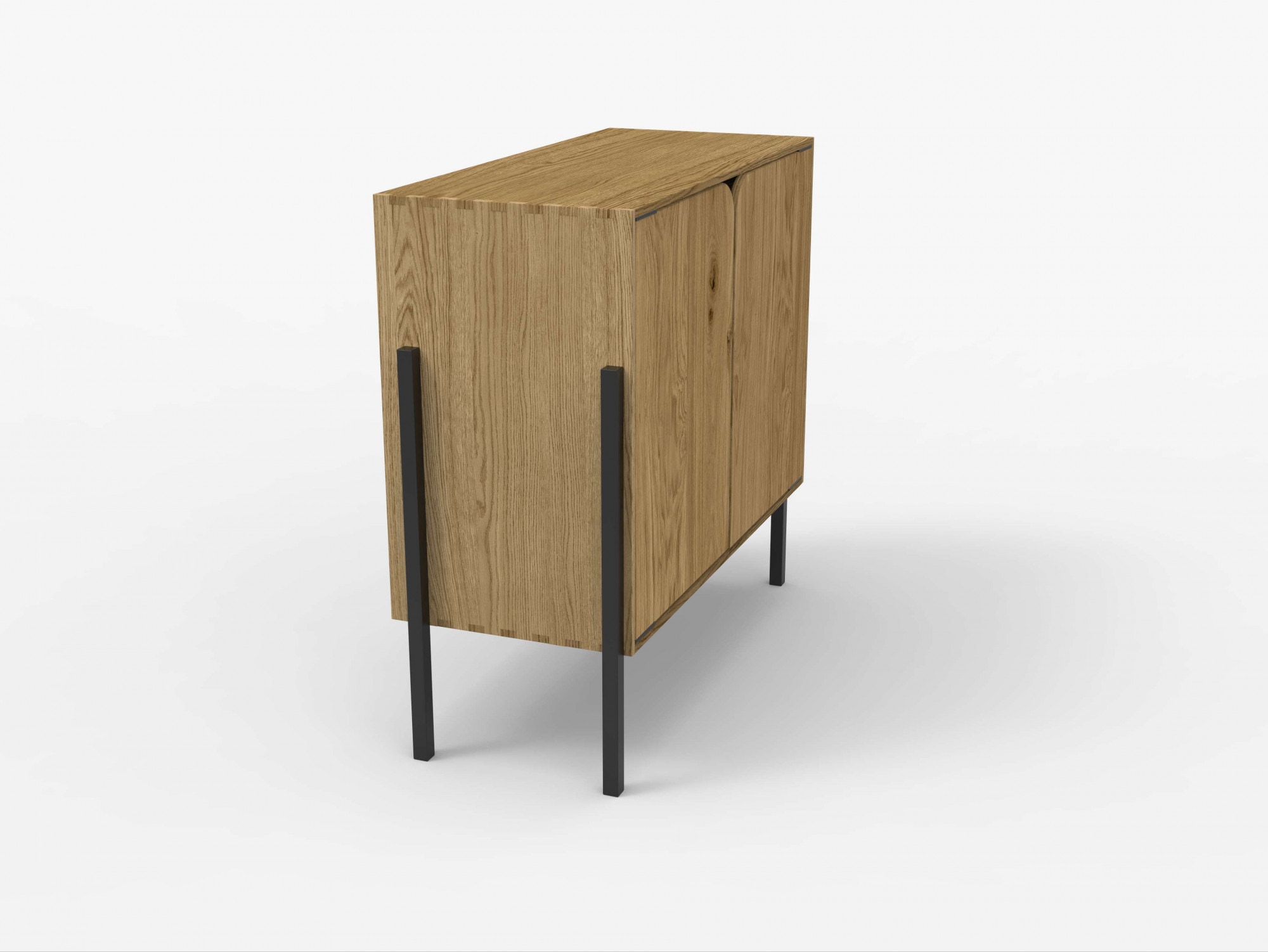 andas Sideboard »Finton«, Kommode mit 2 Türen, Korpuss aus massiver Eiche