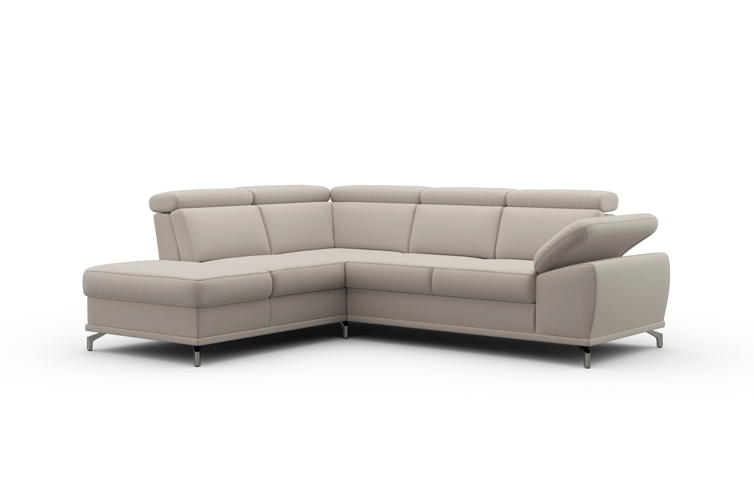sit&more Ecksofa »Cabrio L-Form, B: 274 cm, mit Sitztiefen-, Arm- & Kopfteilverstellung« 3 Nierenkissen, Federkern, optional Bettfunktion und Stauraum