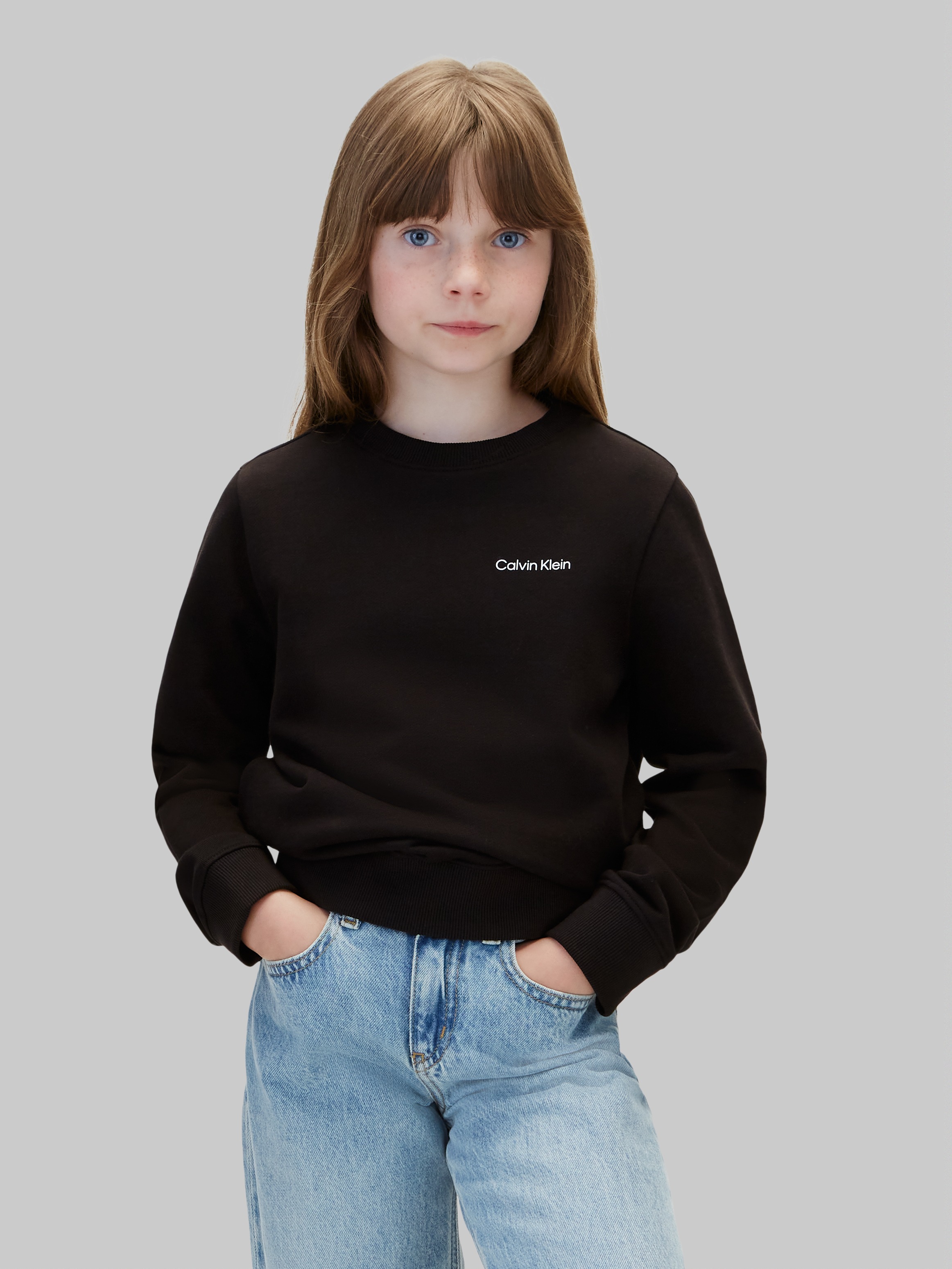 Image of Calvin Klein Sweatshirt "SMALL CHEST INST. LOGO REG CN", Regular fit, Logoschriftzug