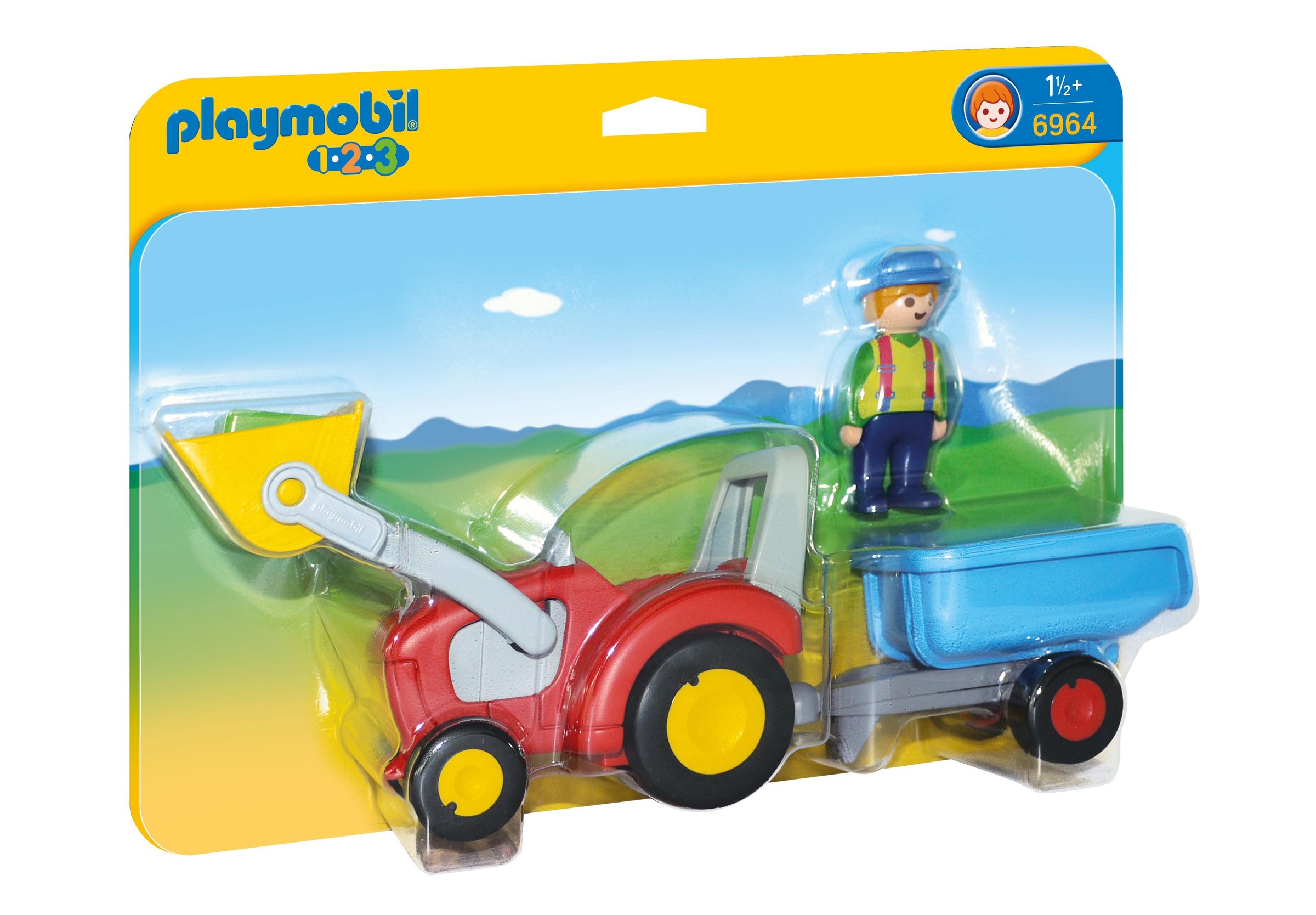Image of Playmobil® Konstruktions-Spielset »Traktor mit Anhänger (6964), Playmobil 1-2-3«, Made in Europe bei Ackermann Versand Schweiz