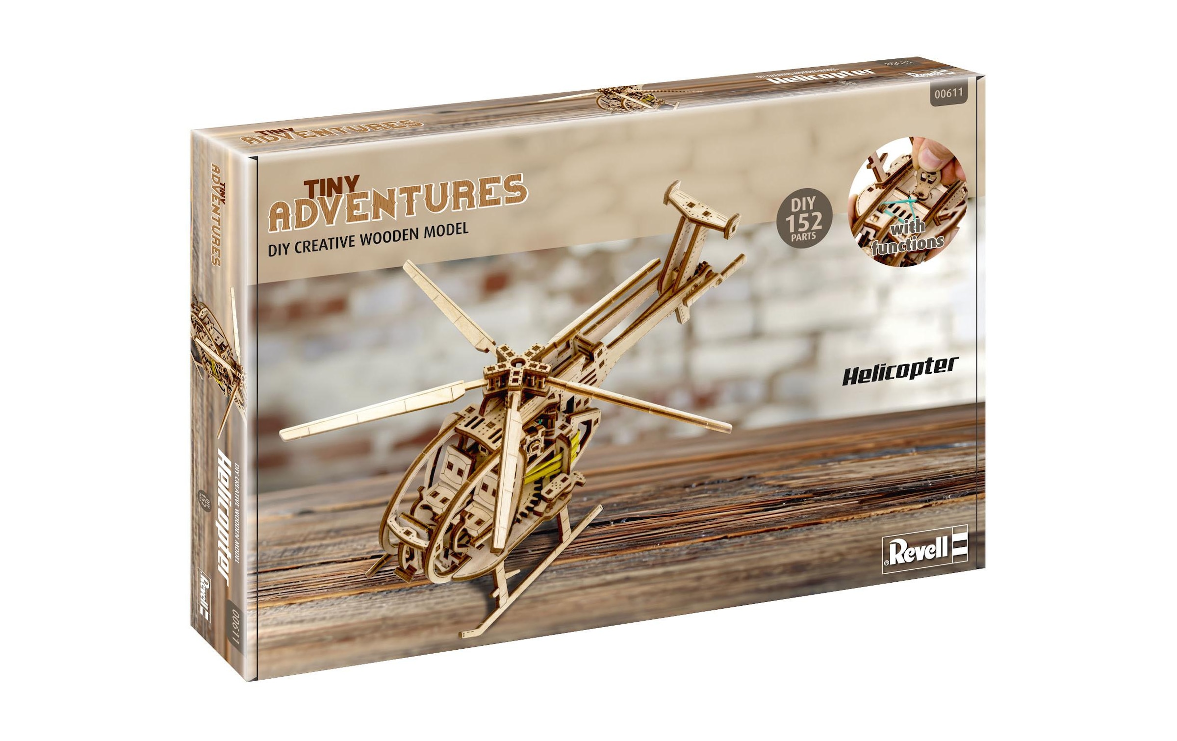 Revell® Kit de modèles réduits »Tiny Adventures – Helicopter Holzbausatz« 173 cuis tlg.