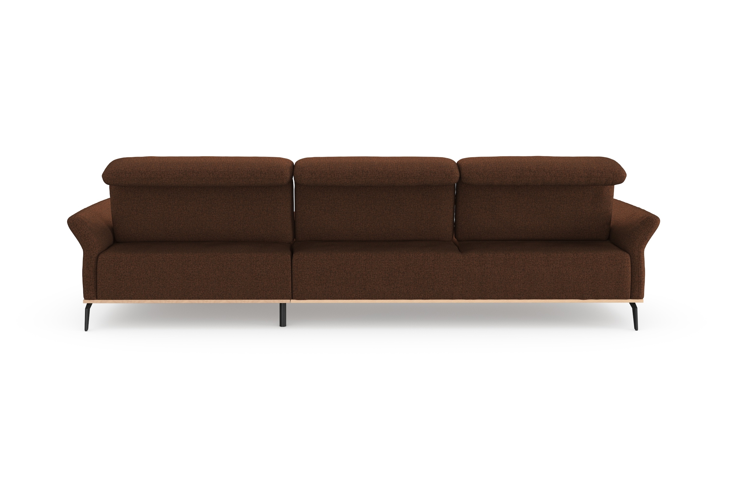 Places of Style Ecksofa »Fjord L-Form«, massiv, wahlweise mit Armlehnfunktion, Kopf- Sitztiefenverstellung