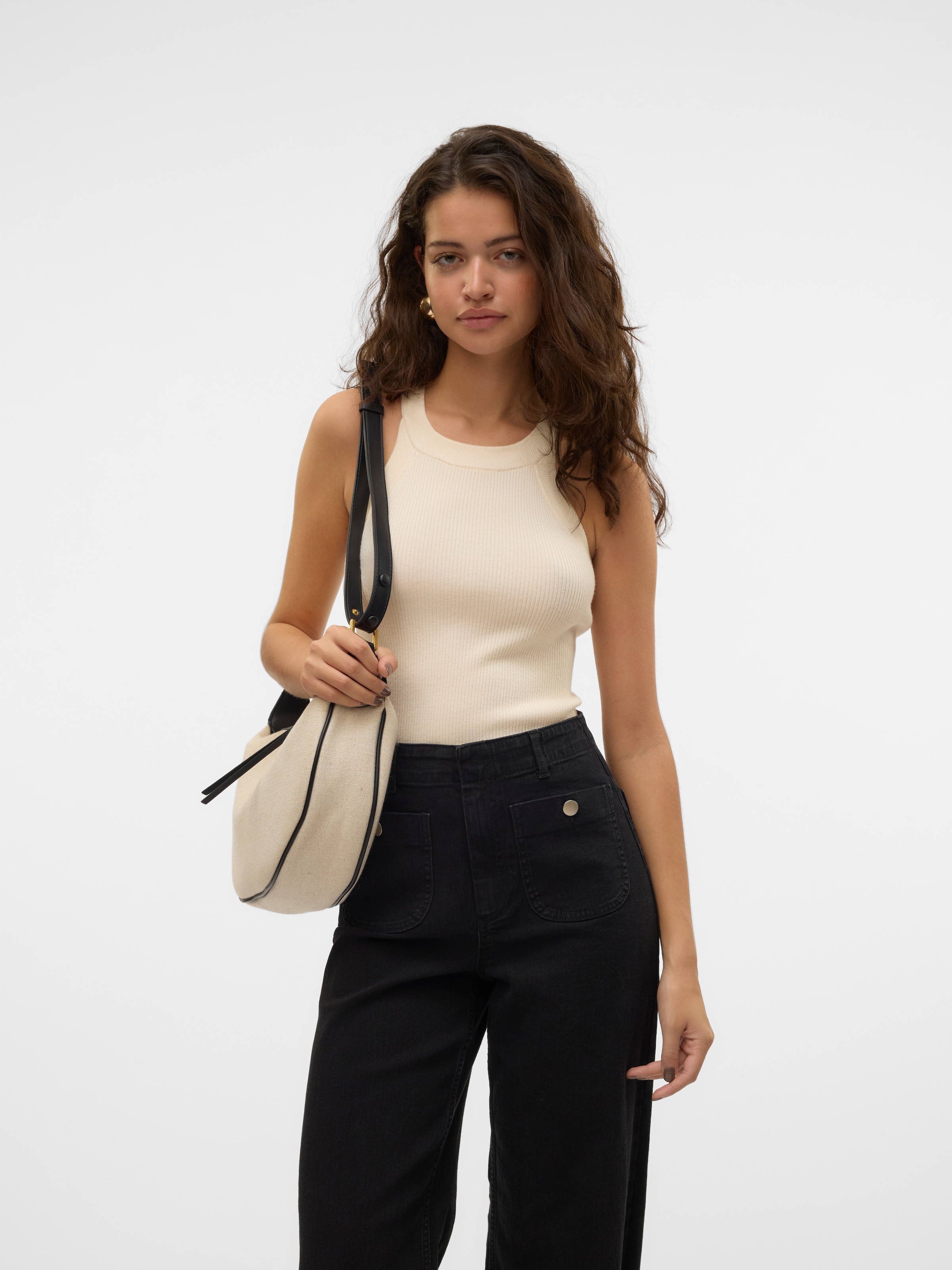 Vero Moda Strickpullover »VMSABA RIB SL O-NECK TOP GA NOOS«