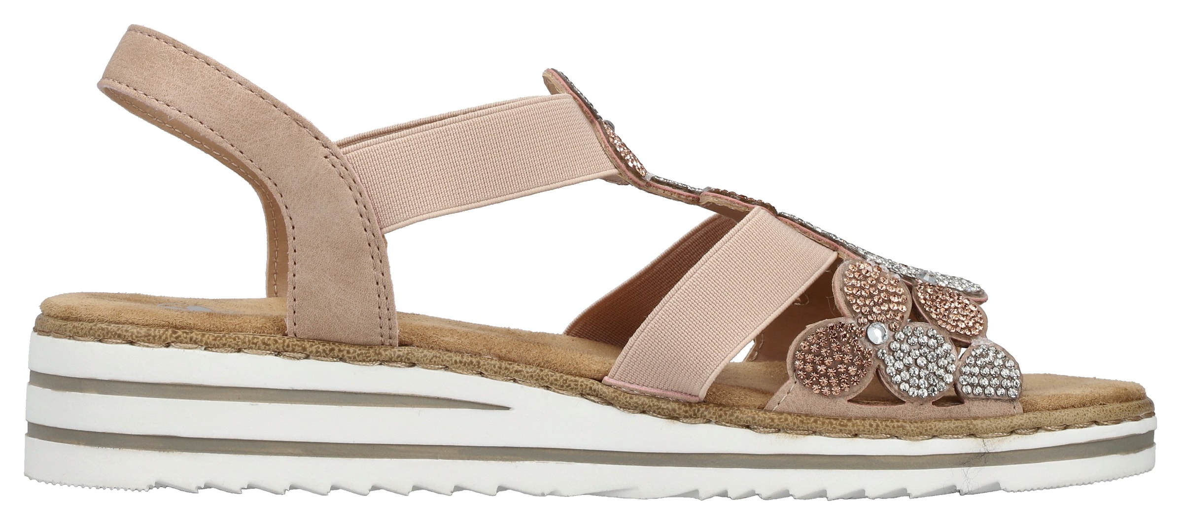 Rieker Sandale  Chaussure à enfiler, chaussure d'été, chaussure de vacances avec pierres pailletées