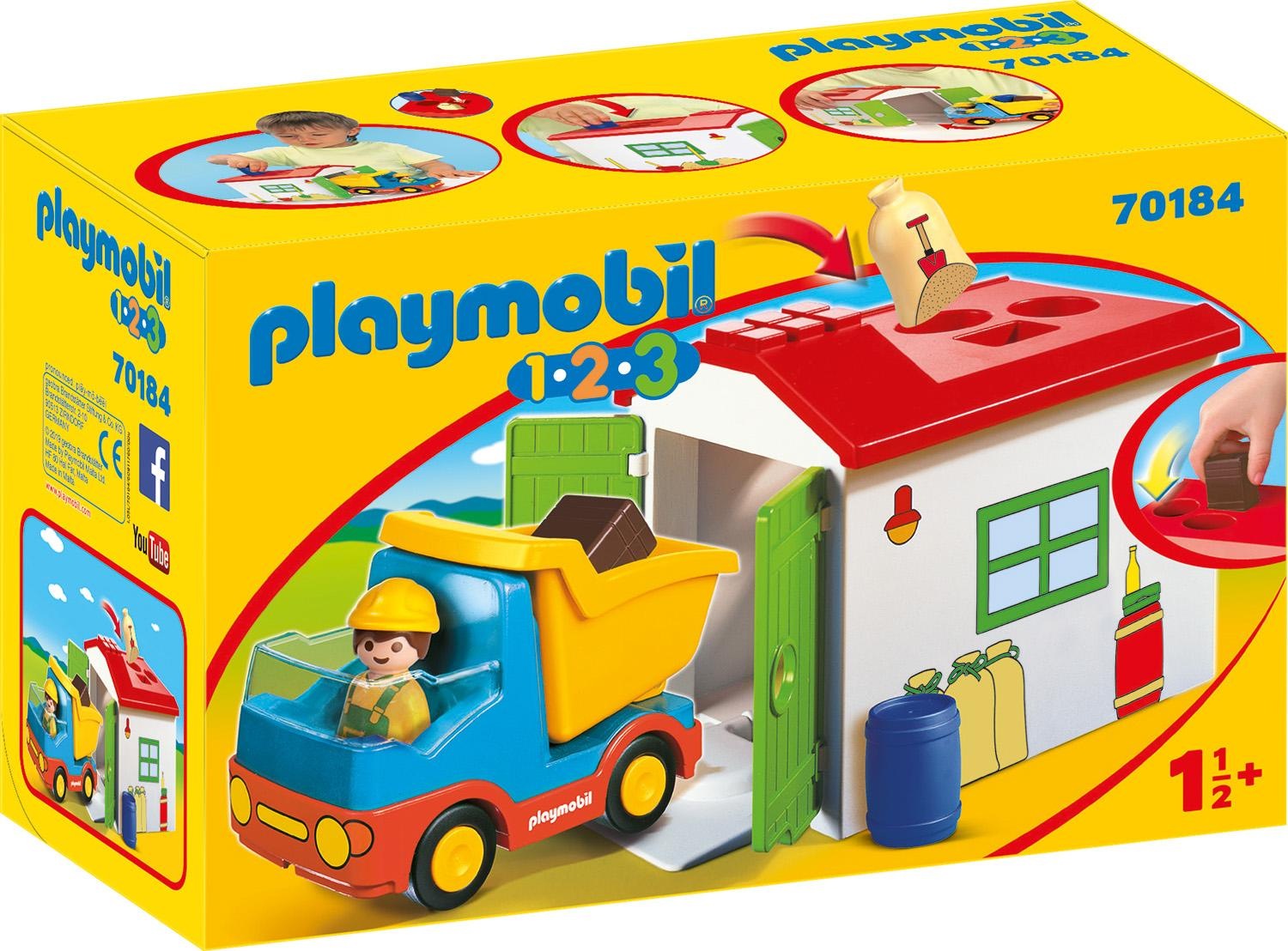 Image of Playmobil® Konstruktions-Spielset »LKW mit Sortiergarage (70184), Playmobil 1-2-3«, Made in Europe bei Ackermann Versand Schweiz