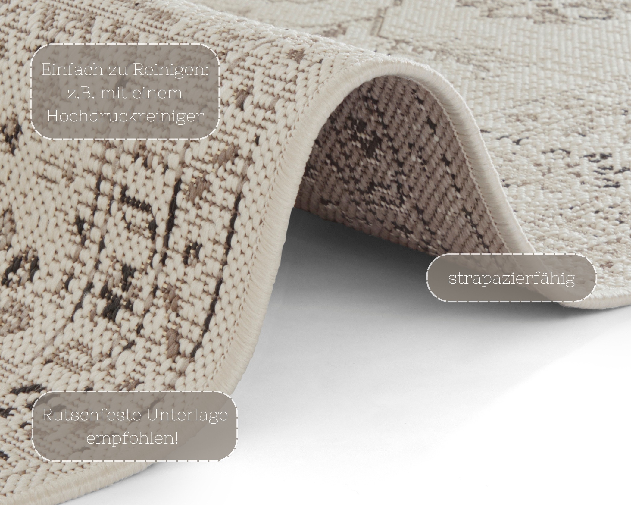 NORTHRUGS Teppich »Navarino«, rechteckig, 8 mm Höhe, In-& Outdoor, Teppich, Vintage, Orientalisch, Balkon, Wohnzimmer