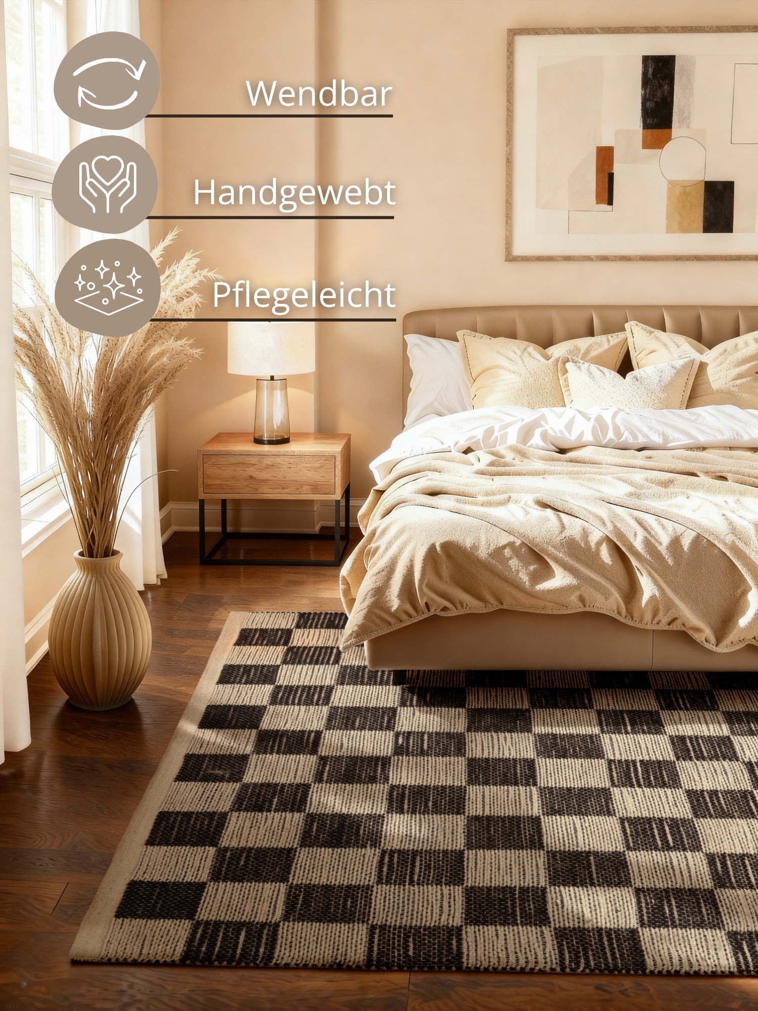 HANSE Home Tapis »Rex« Rectangulaire 7 mm Höhe Jute, Handgemacht, Wohnzimmerteppich, Naturteppich, Wohnzimmer, Läufer