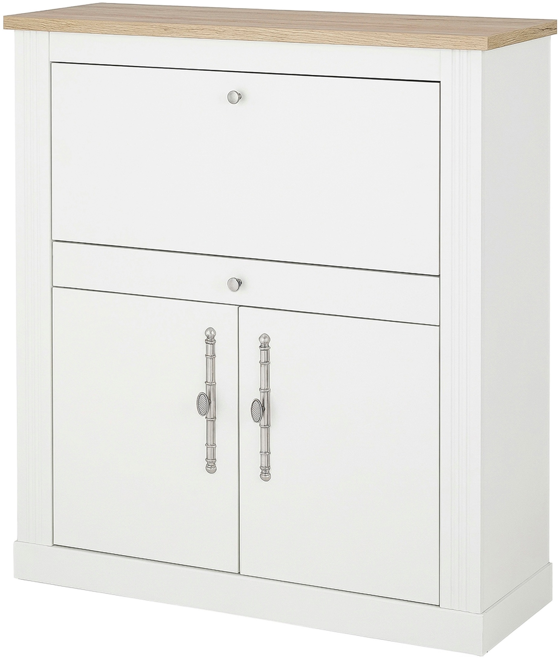 Image of GOODproduct Sekretär "Westminster, PC-Schrank mit klappbarer Tischplatte, Schreibtisch" Home-Office-Schreibtisch, Monitor-/Laptopfach, mit Kabelkanal
