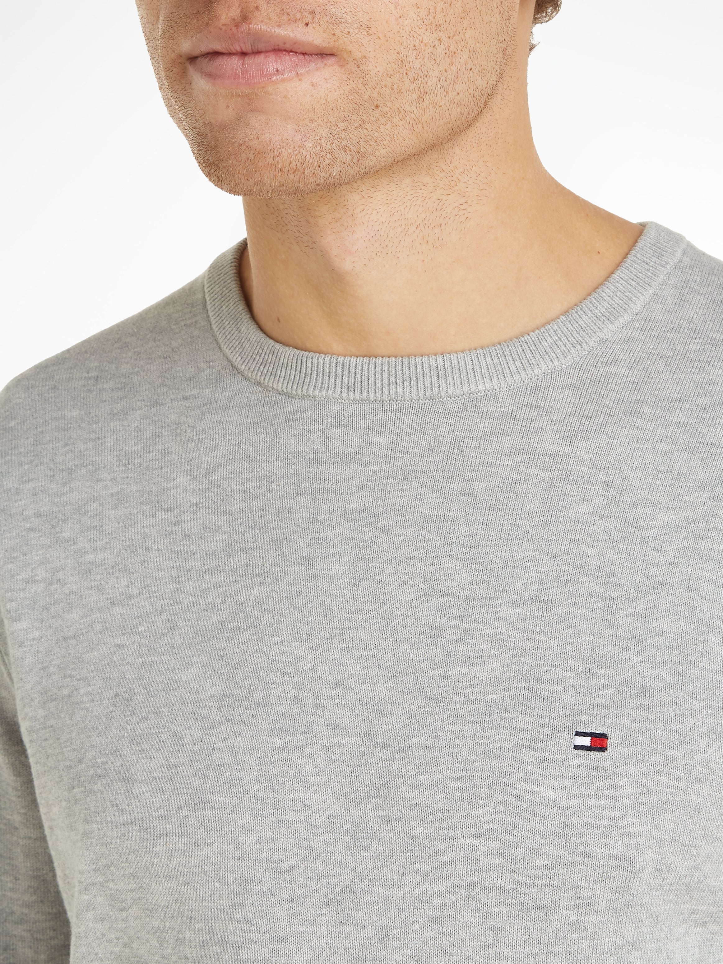 Tommy Hilfiger Rundhalspullover »ESSENTIAL COTTON CREW NECK«, 100% Baumwolle Crewneck Regular Fit Premium Mode