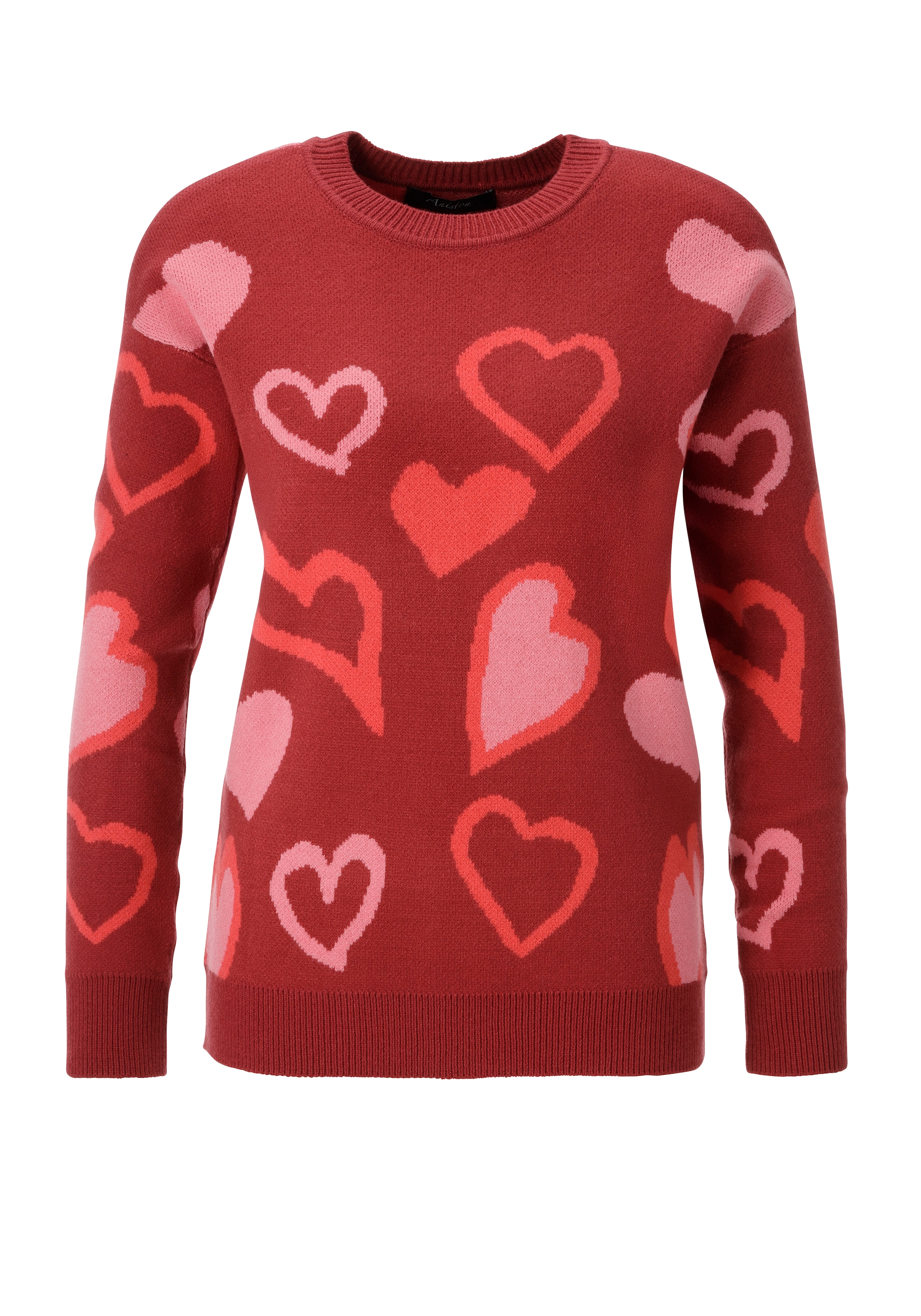 Aniston CASUAL Strickpullover mit eingestrickten, grafischen Herzen - NEUE KOLLEKTION