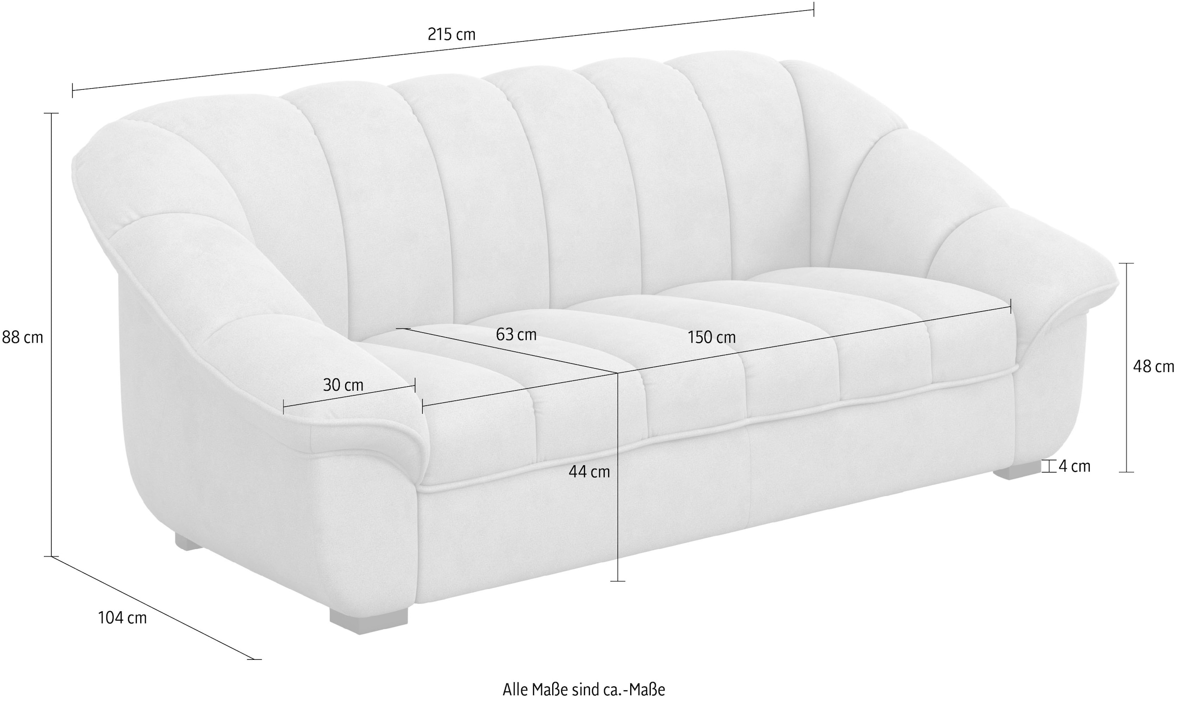 COTTA 3-places »Mado, Breite 215 cm« verschiedene Sofas individuell kombinierbar